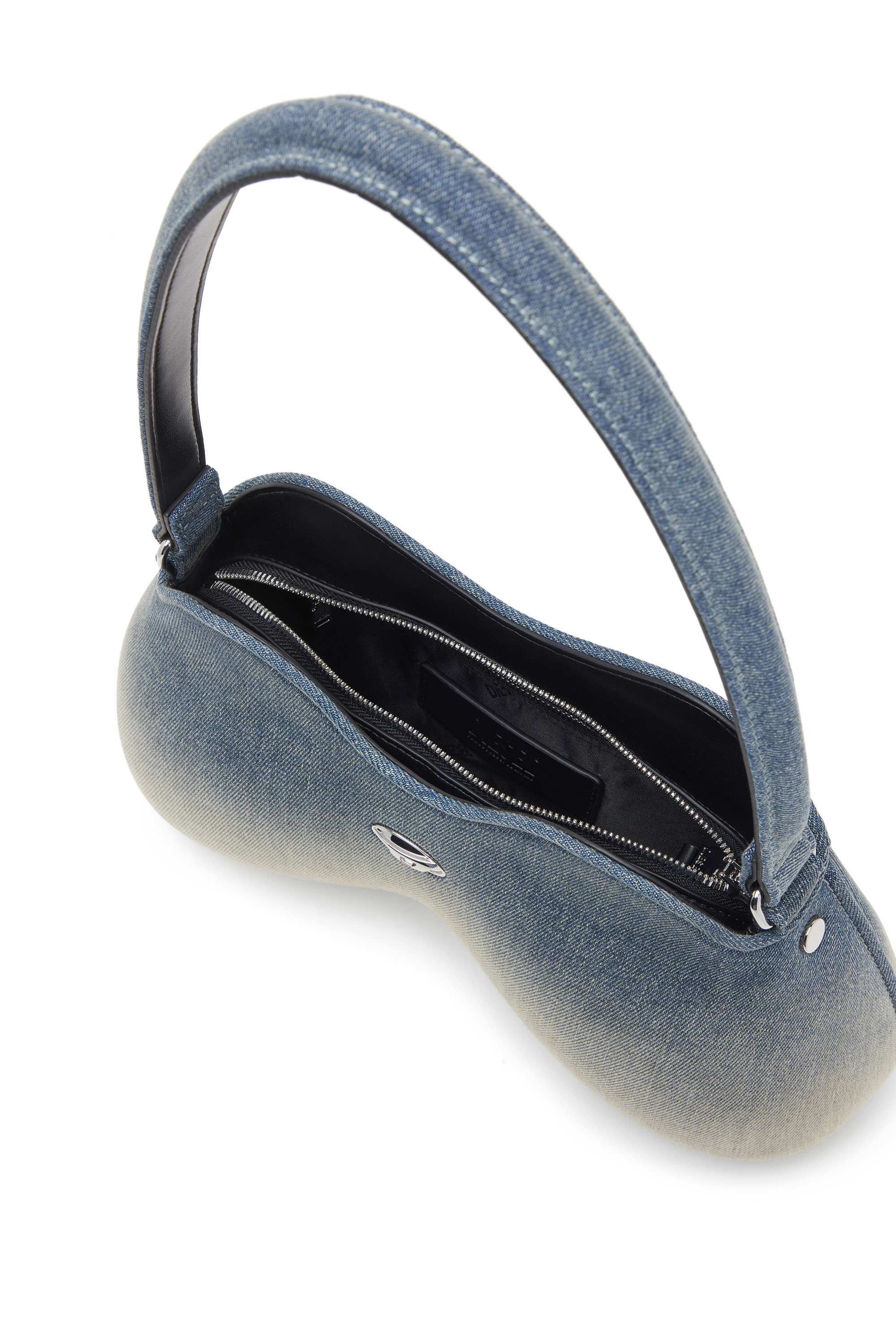 Diesel - DOUBLE-D SHOULDER, Female's Double-D-Shoulder bag in solarised denim in Light Blue - 4