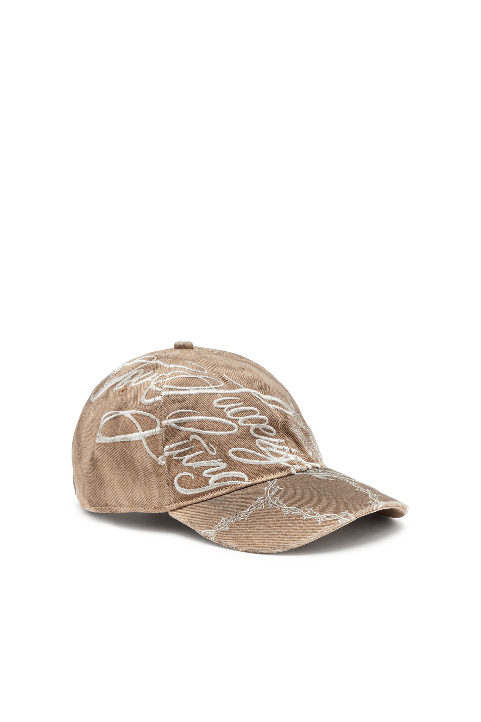 Diesel - C-THYNE, Casquette de baseball brodée effet vieilli Homme in Marron - 2