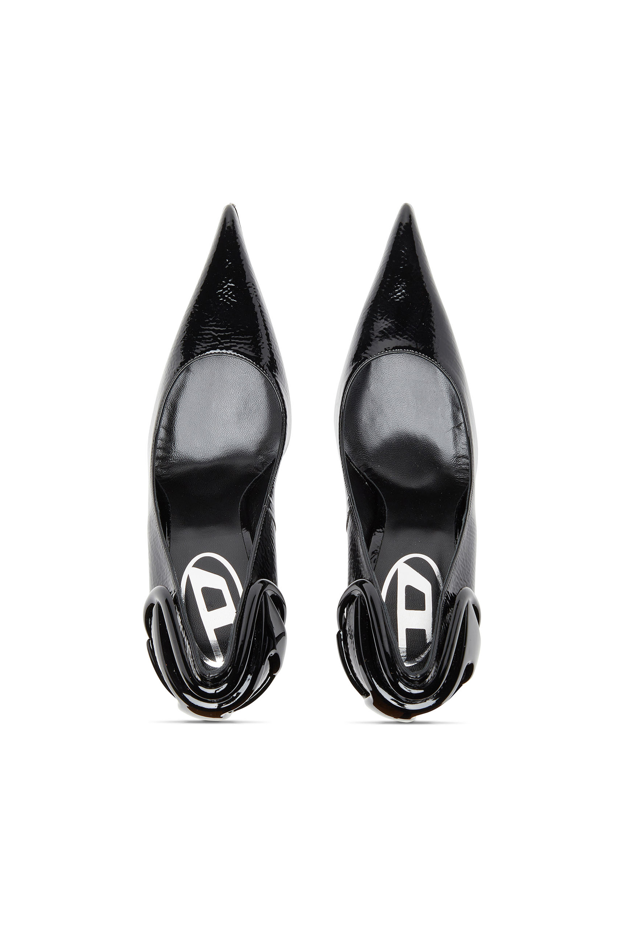 Diesel - D-TEN&HALF P, Female's D-Ten&Half-Glossy pumps with curved heel in Black - 6