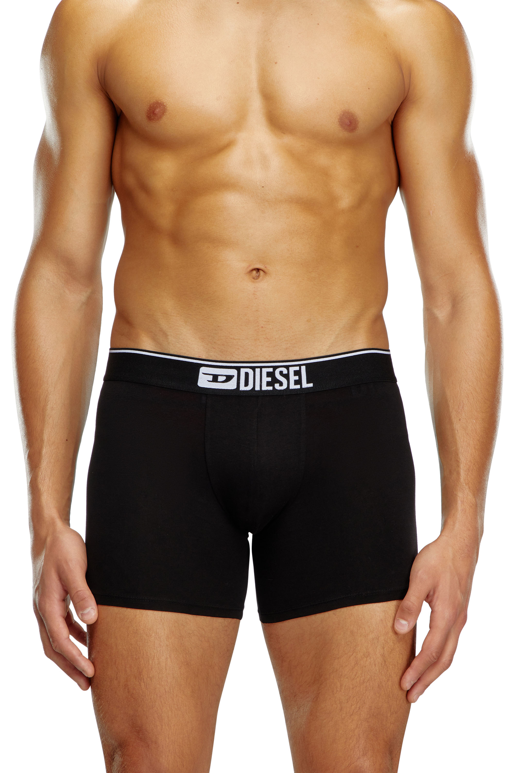 Diesel - UMBX-SEBASTIANTHREEPAC, Male's Three-pack of plain long boxer briefs in Black/Grey - 2