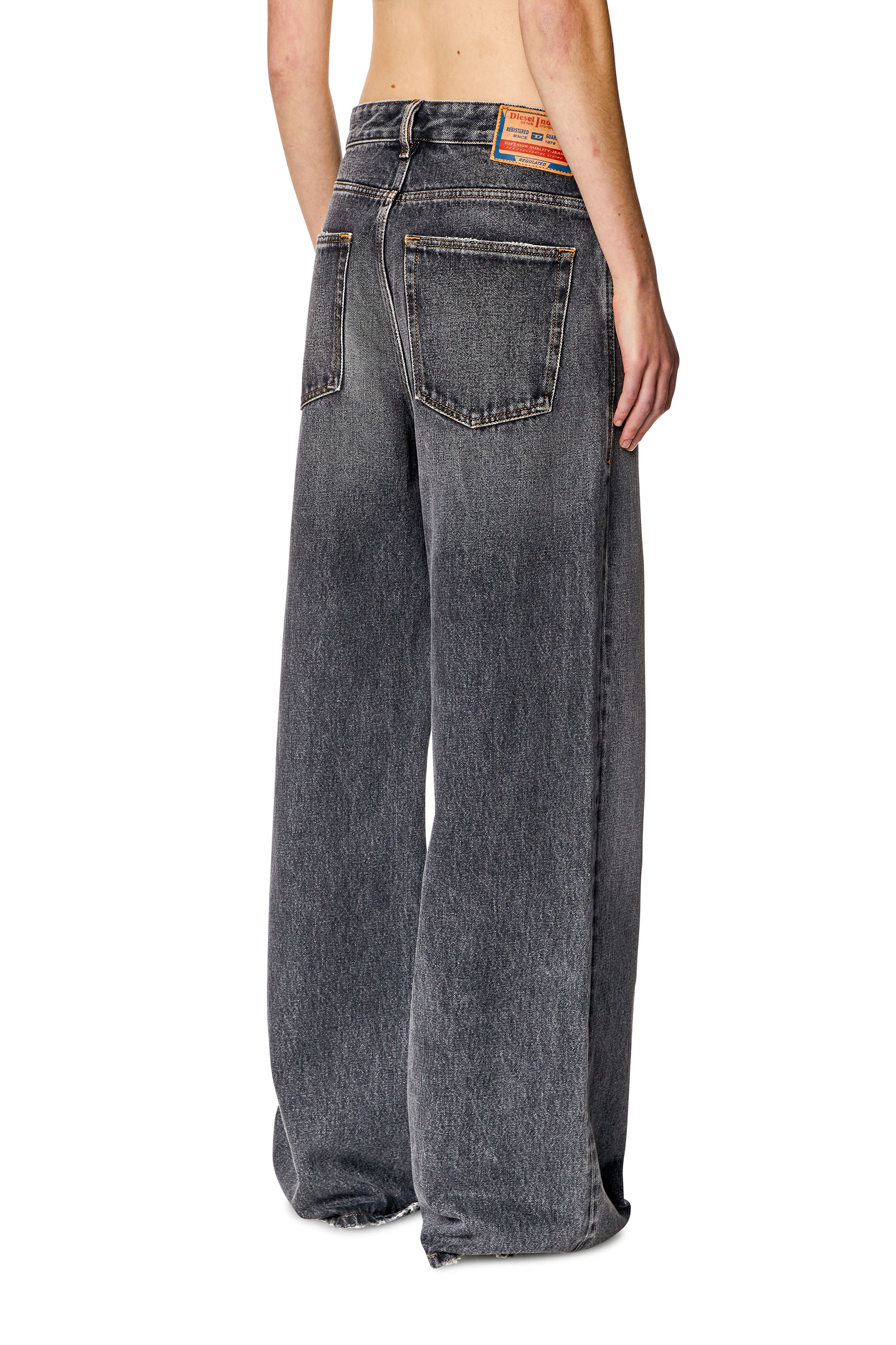 Diesel - Femme Straight Jeans 1996 D-Sire 007F6, Noir/Gris foncé - Image 3