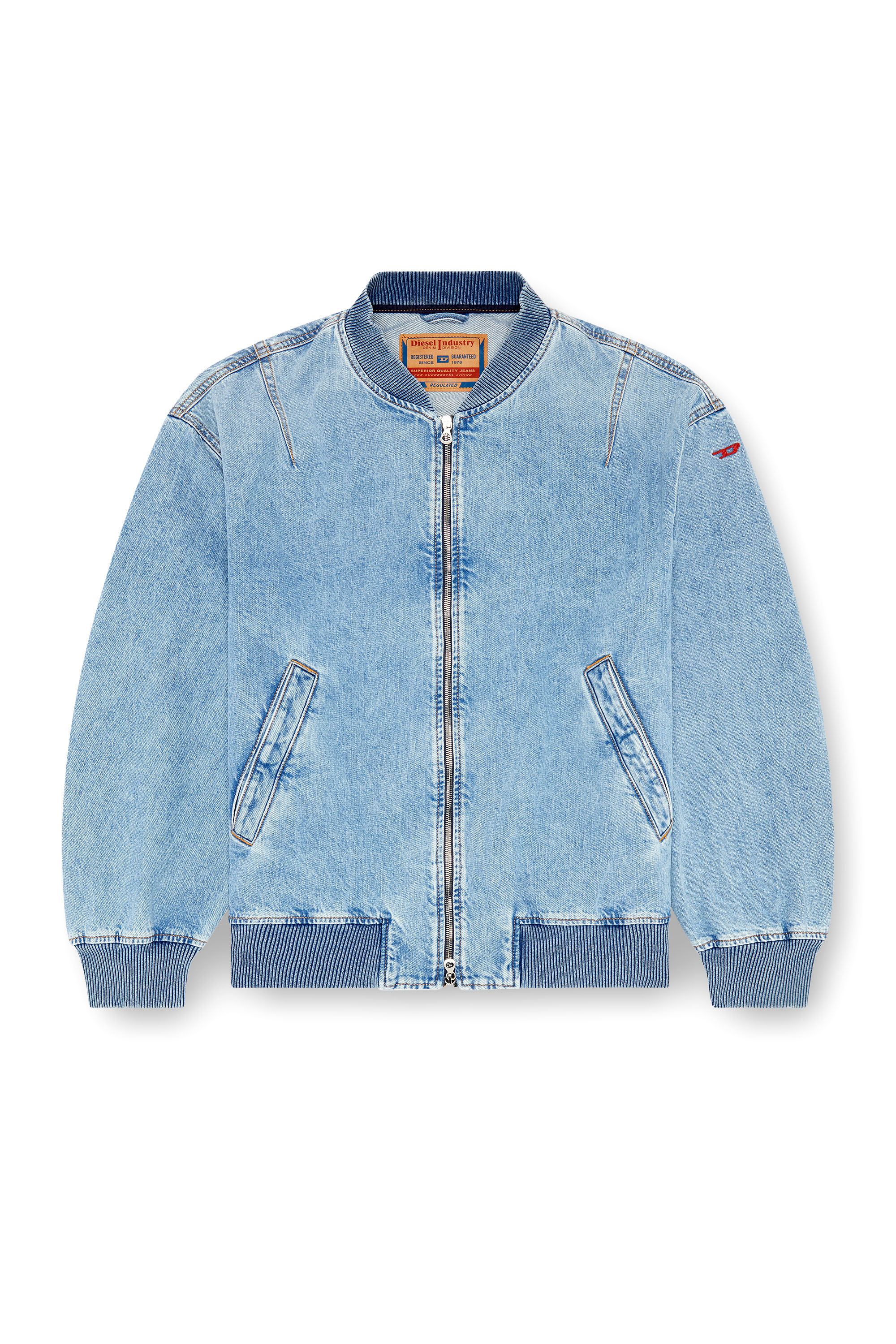 Diesel - D-VINZ, Male's Bomber jacket in denim in Light Blue - 6