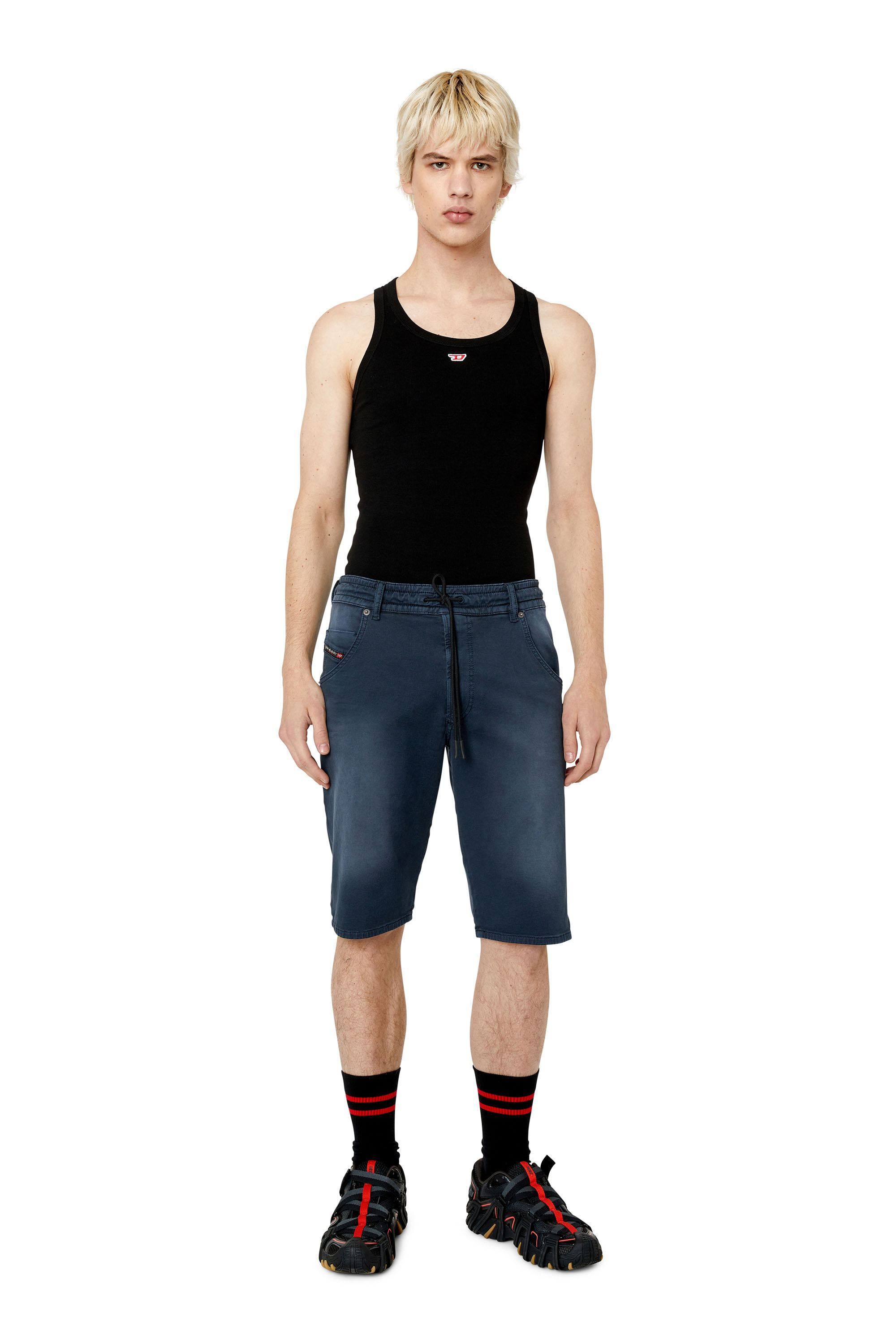Diesel - D-KROOSHORT-Z JOGGJEANS, Male Coloured shorts in JoggJeans® in Blue - Image 1