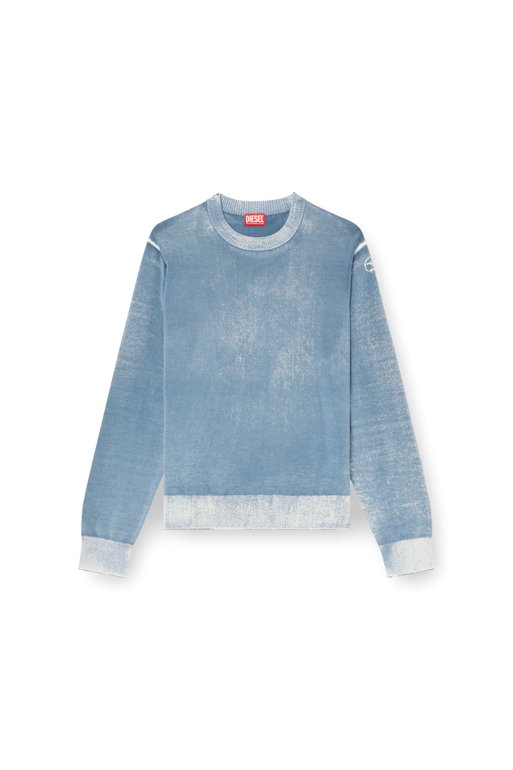 Diesel - K-LARENCE-B, Male's Reverse-print cotton jumper in Light Blue - 5