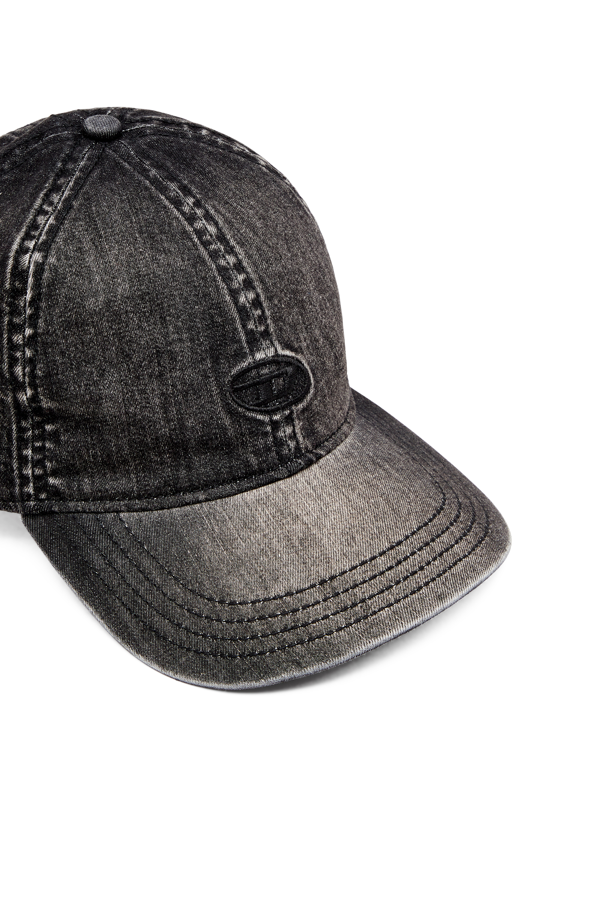 Diesel - C-GABLE-BLACK, Male's Light black stretch denim cap in Black - 4