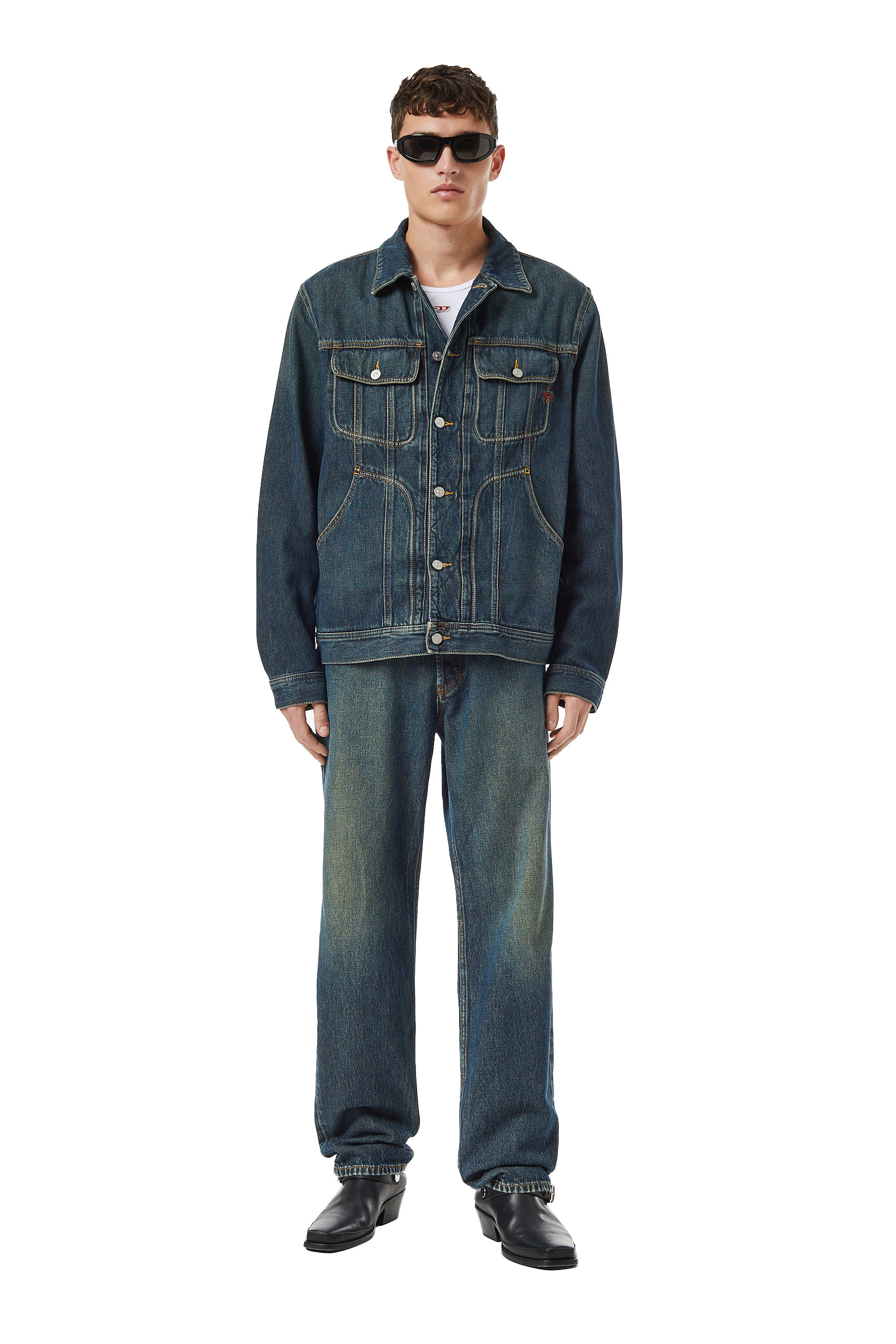 Diesel - D-RILEY TRUCKER JACKET, Bleu Foncé - Image 2