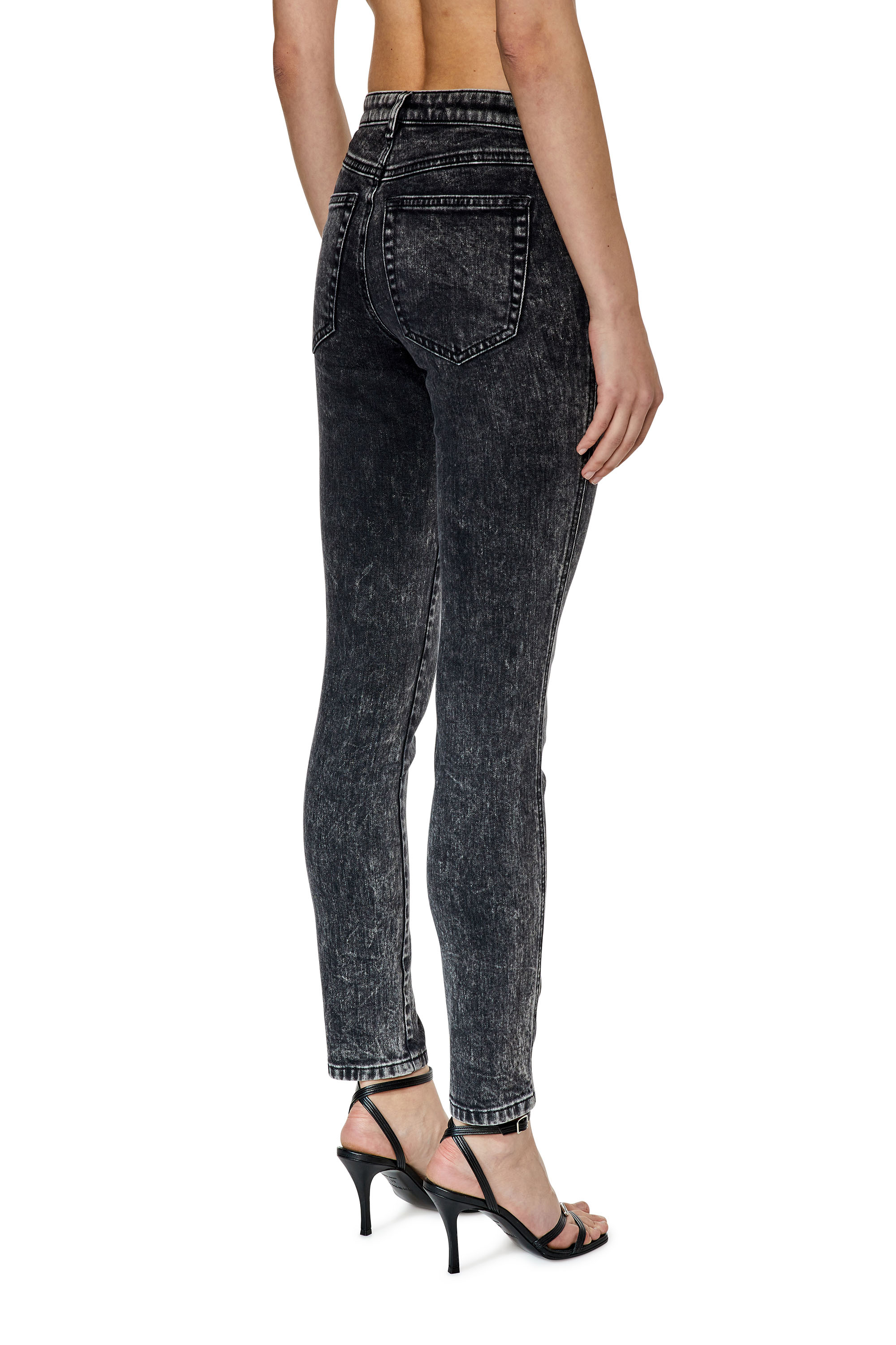 Diesel - Skinny Jeans 2015 Babhila 0ENAN, Noir/Gris foncé - Image 2