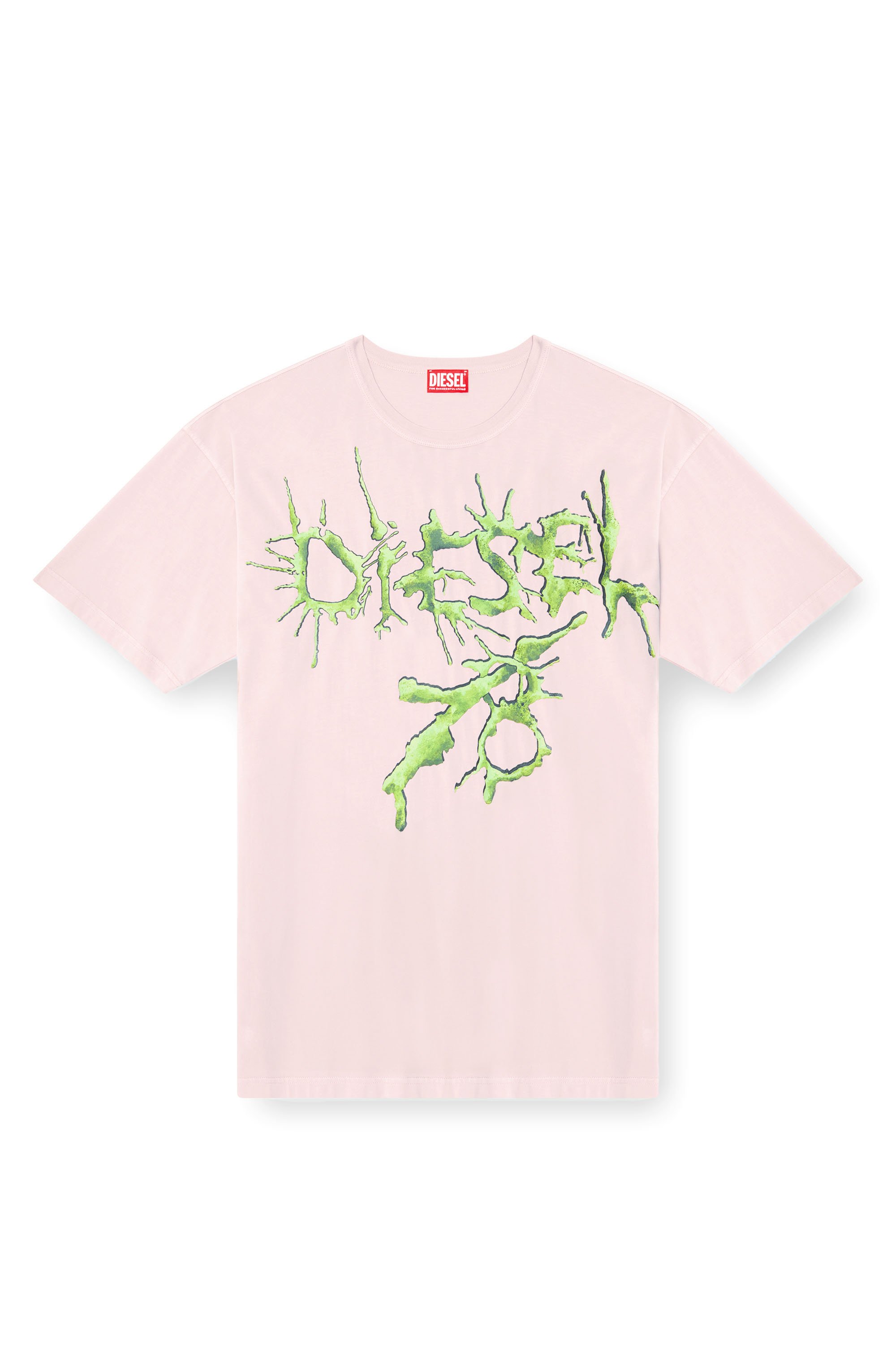 Diesel - T-BOXT-R28, Male's T-shirt with tattoo graphics in Pink - 4