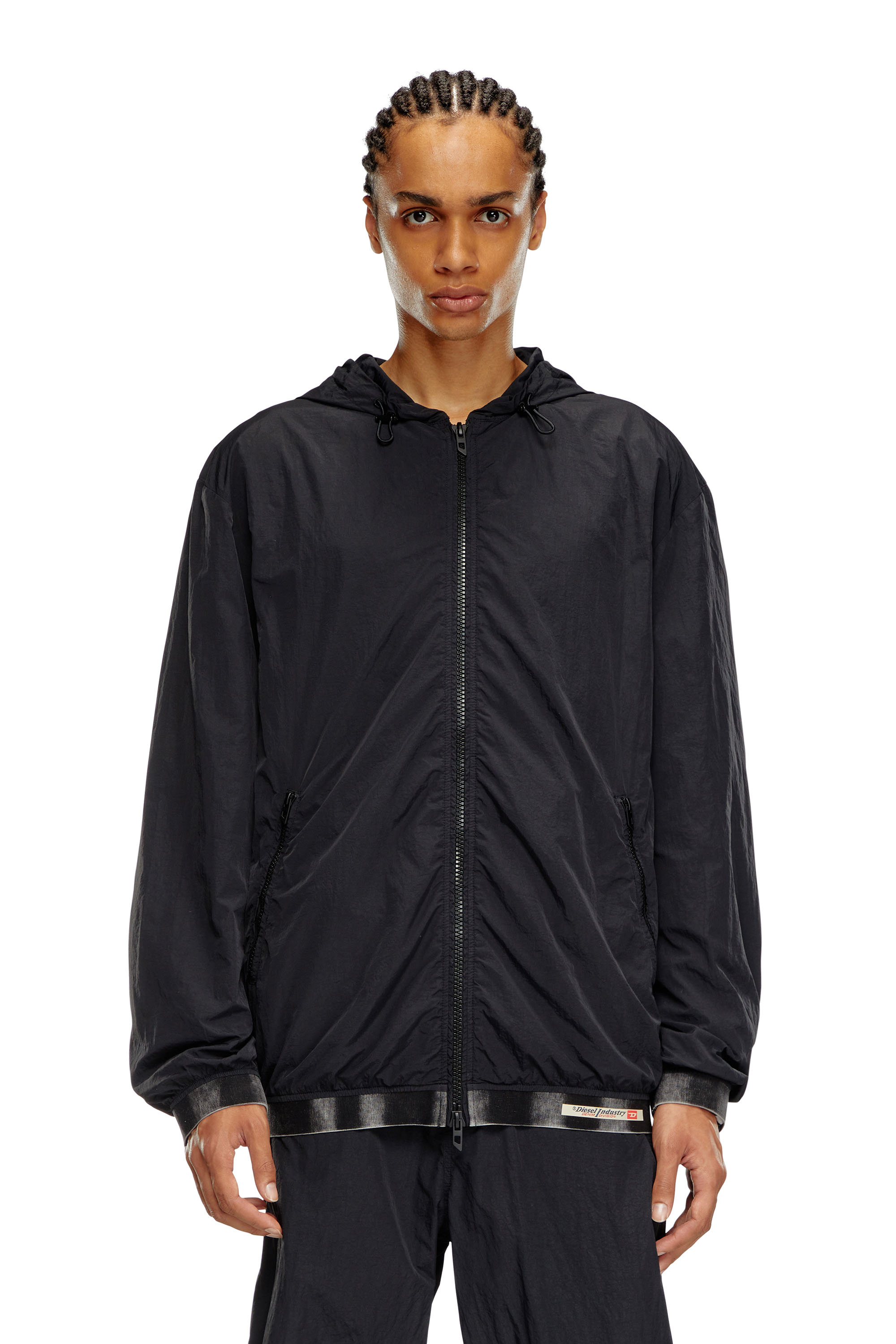 Diesel - J-POST, Male's Windbreaker in recycled shell in Black - 5