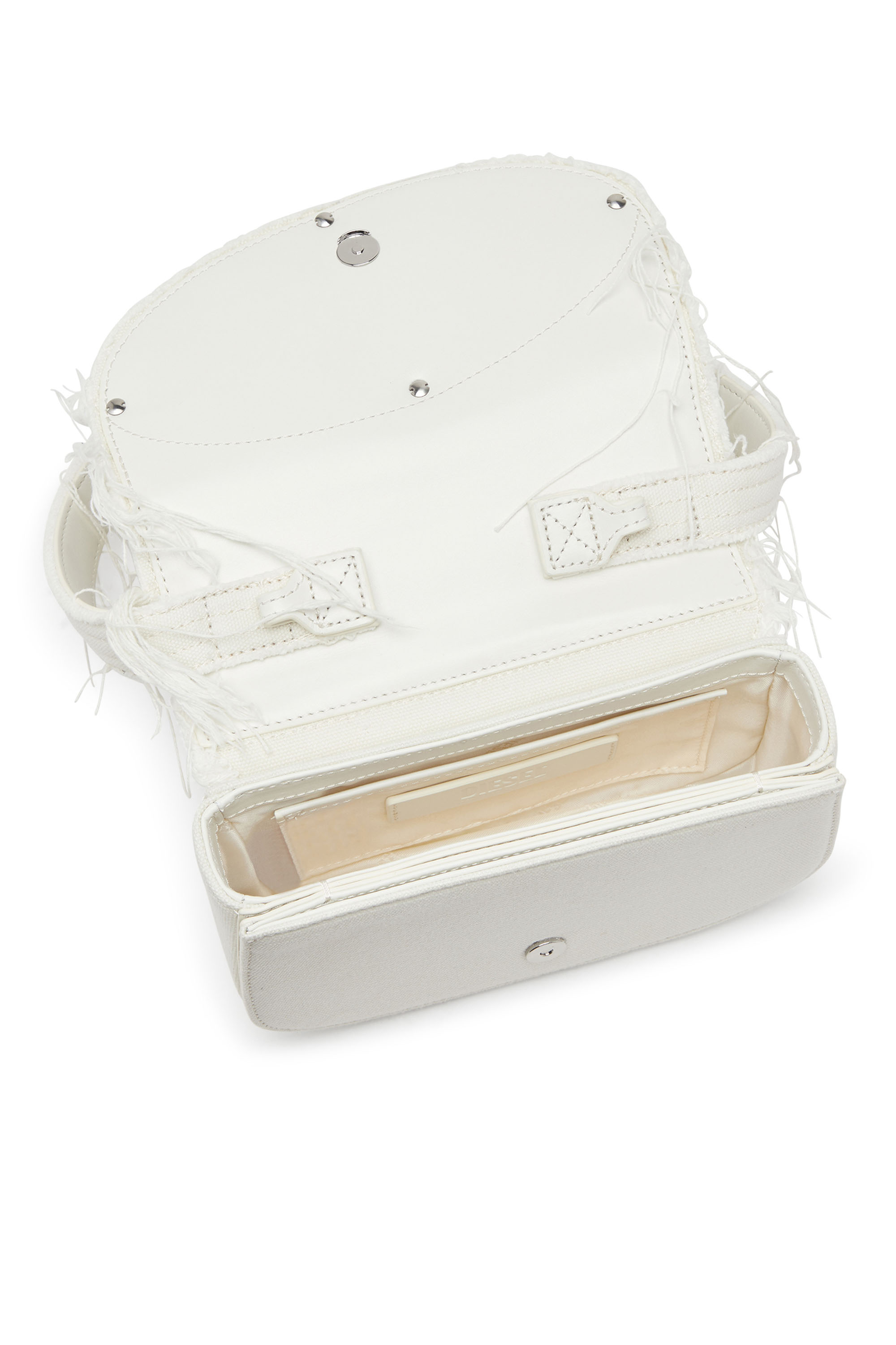 Diesel - 1DR, 1DR-Sac à bandoulière emblématique en toile et cuir Femme in Blanc - 4