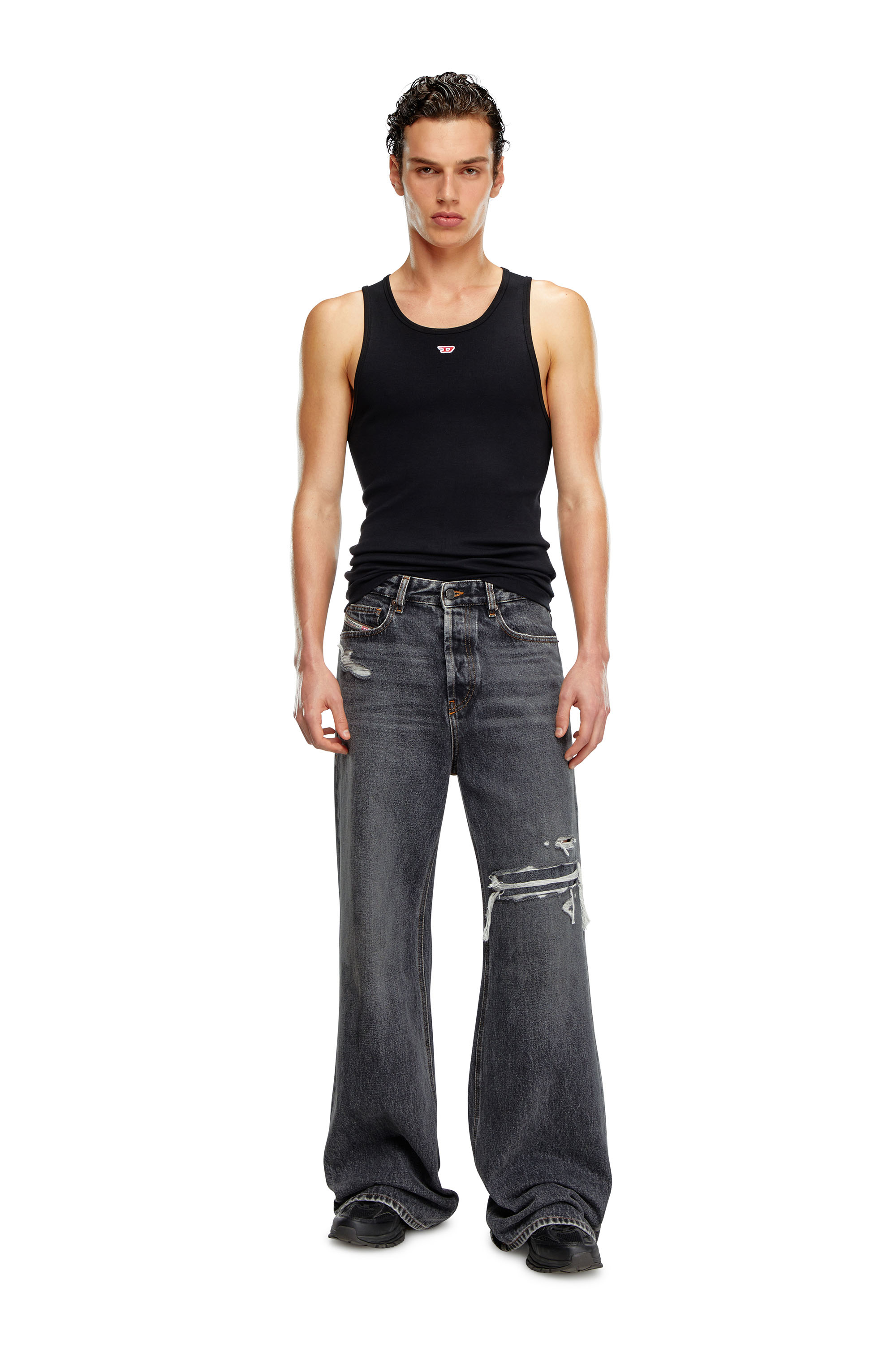 Diesel - Femme Straight Jeans 1996 D-Sire 007F6, Noir/Gris foncé - Image 6