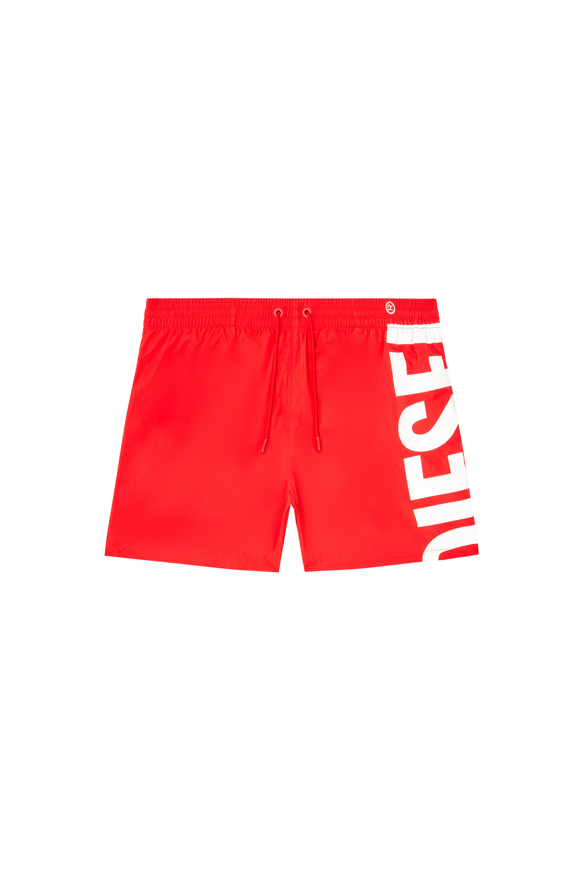 Diesel - RIO-41-D-CORE, Male's Mid-length swim shorts with maxi logo in Red/White - 4