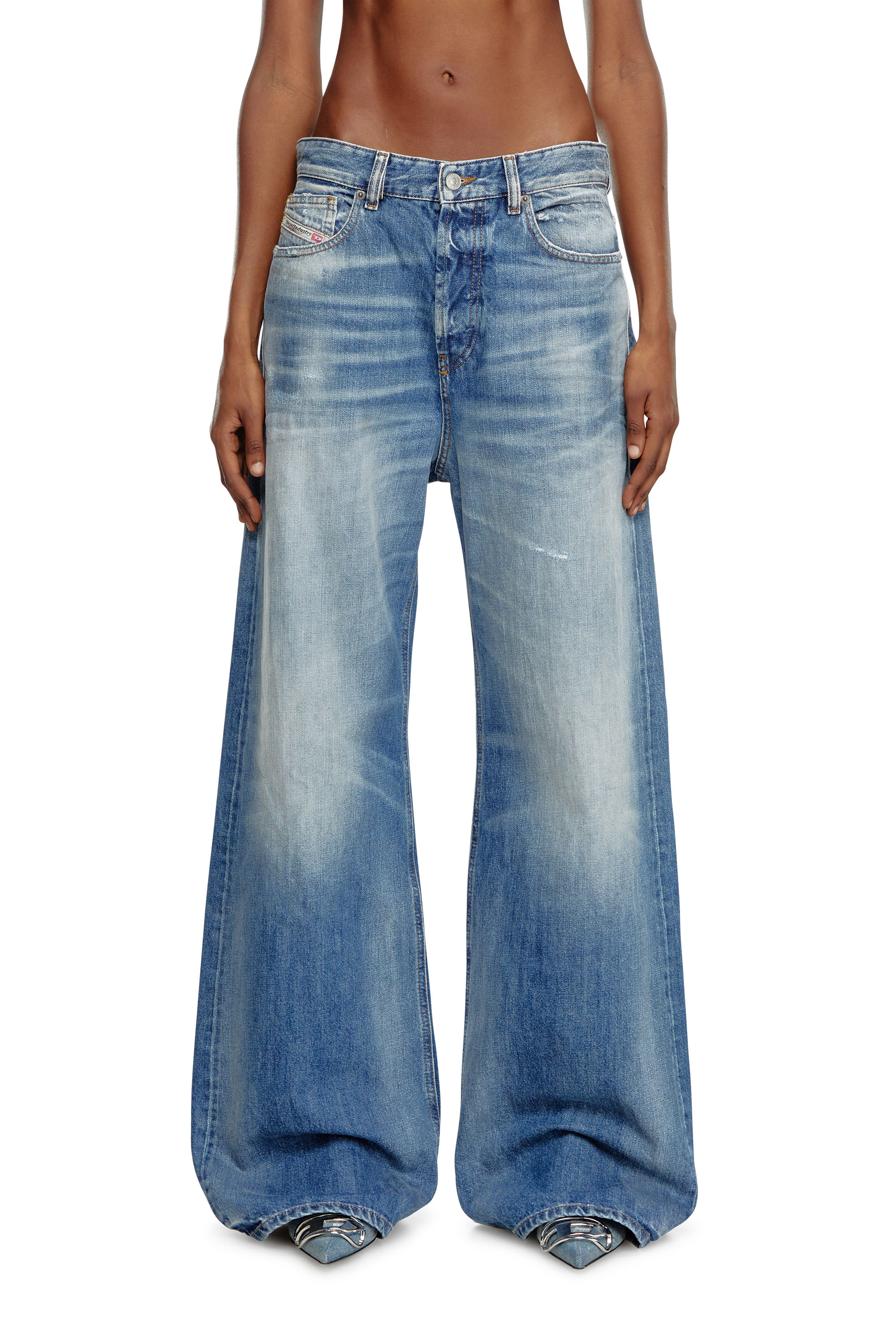 Diesel - Female's Relaxed Jeans 1996 D-Sire 09J86, Medium Blue - 1