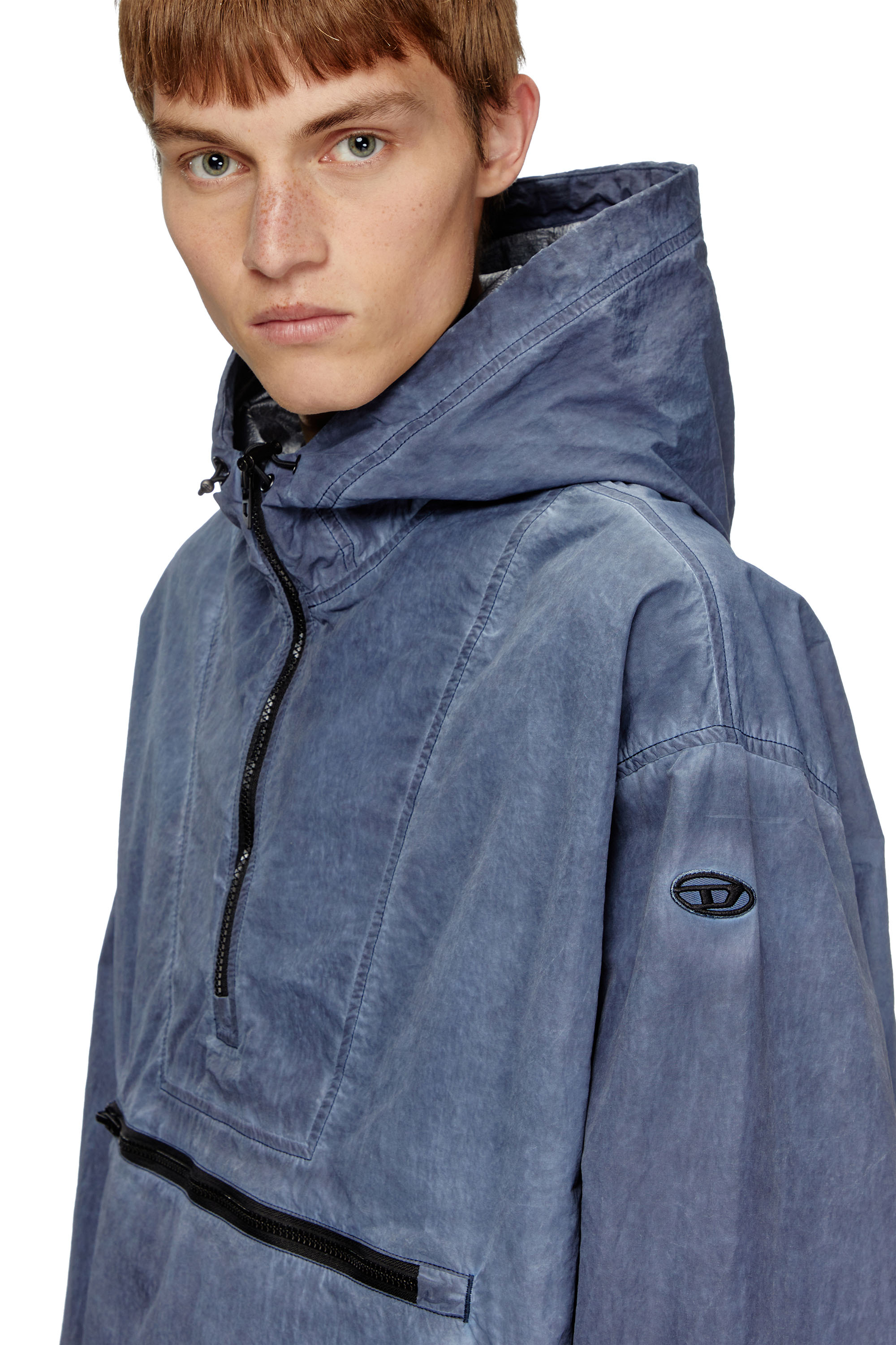 Diesel - J-NOODE-A, Veste anorak à capuche compressible Homme in Bleu - 4