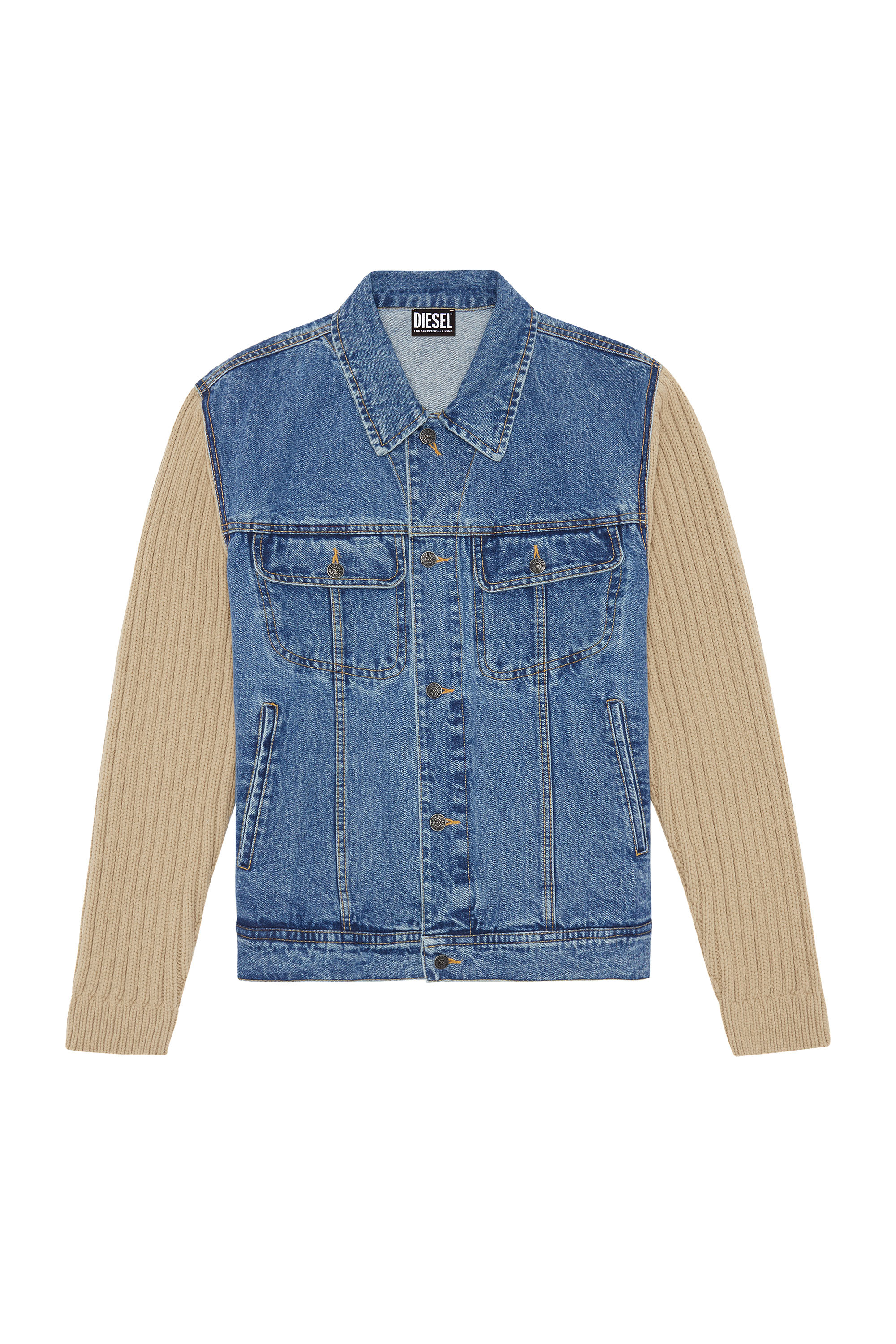 K-LAYTON W Man: Knit and denim trucker jacket | Diesel