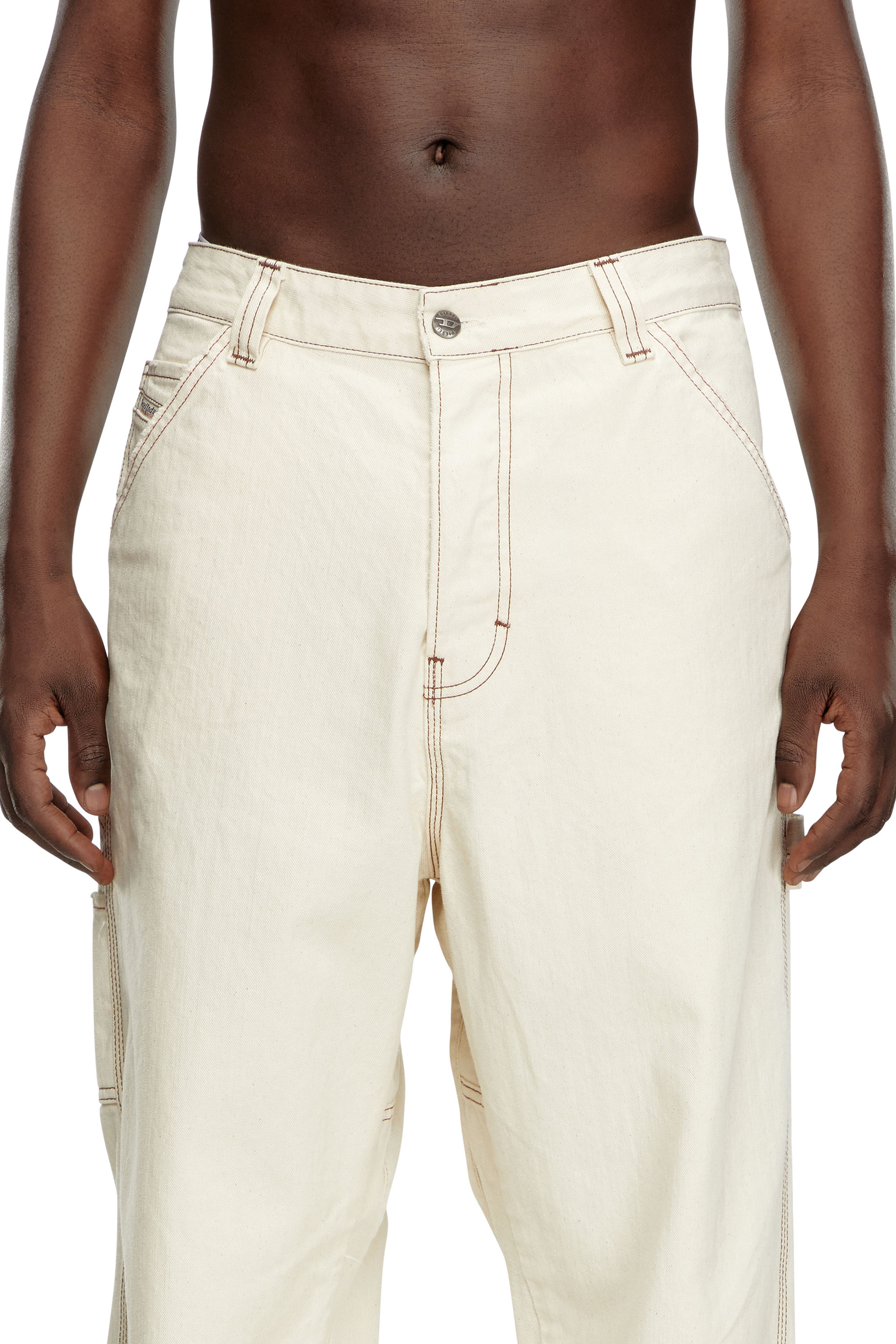 Diesel - Relaxed Jeans D-Livery 0GRDQ Homme, Blanc - Image 3