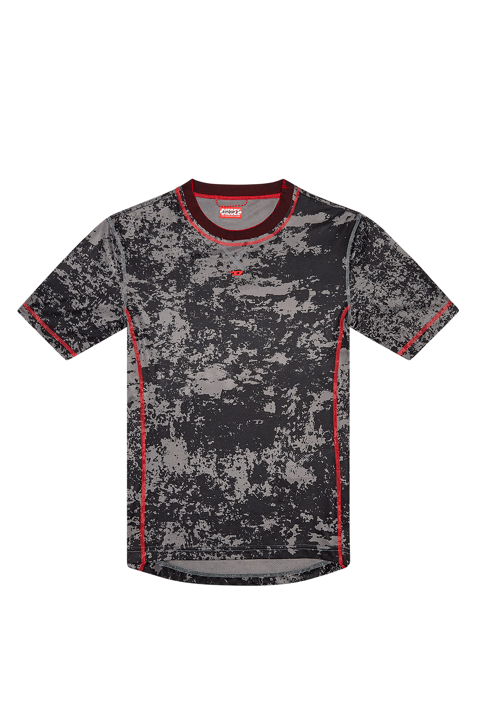 Diesel - AMTEE-GAEL-WT28, Homme T-shirt en jacquard camouflage avec imprimé nuage in Noir - Image 4