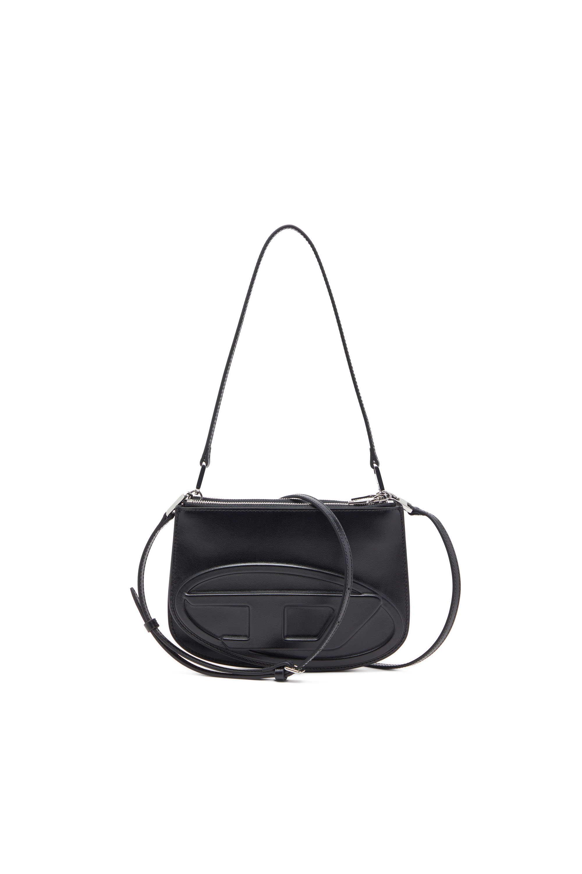 Diesel - 1DR TWIN, 1DR Twin-Sac épaule à deux pochettes en cuir imprimé Femme in Noir - 1