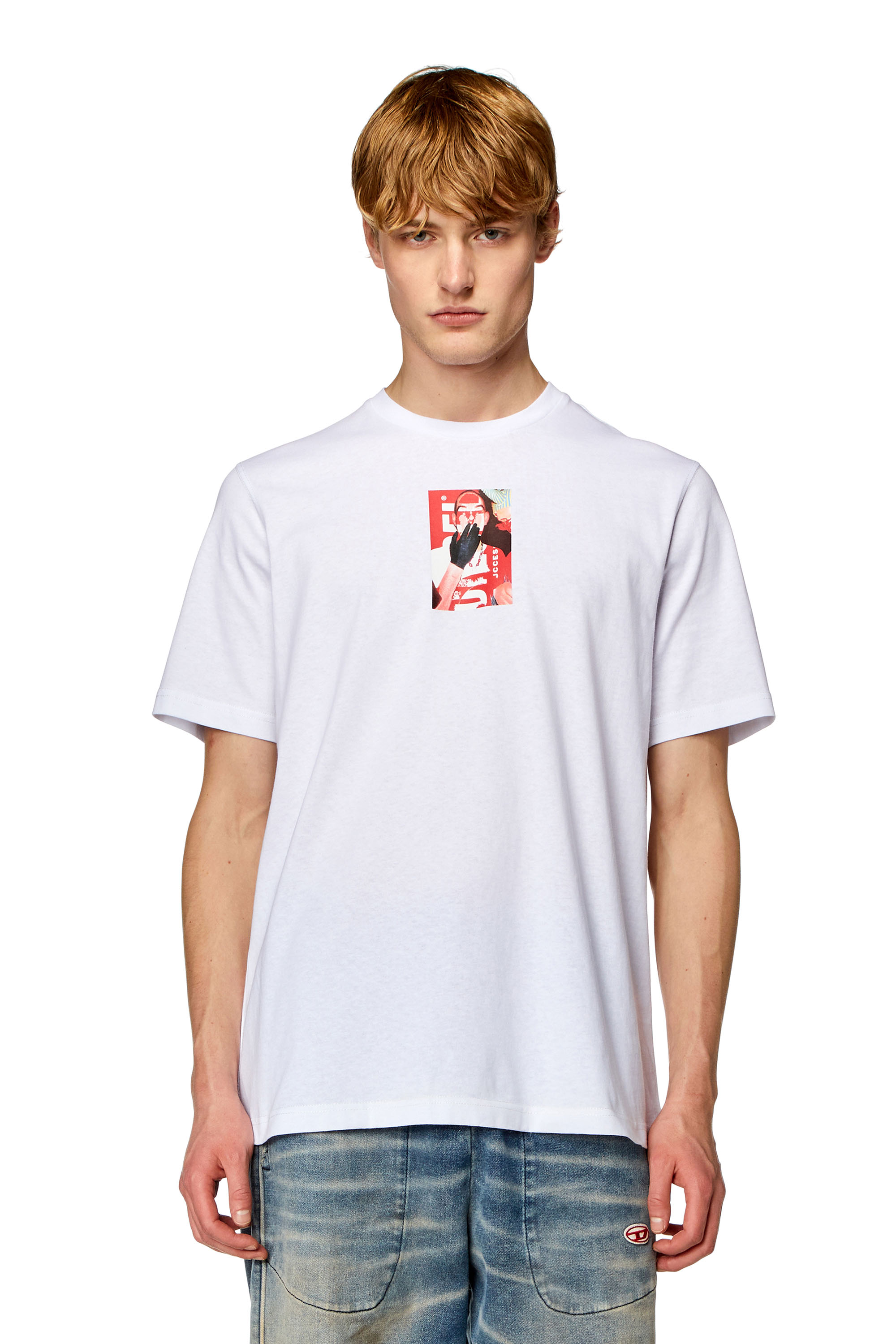 Diesel - T-JUST-N11, Homme T-shirt avec logo imprimé photo in Blanc - Image 1
