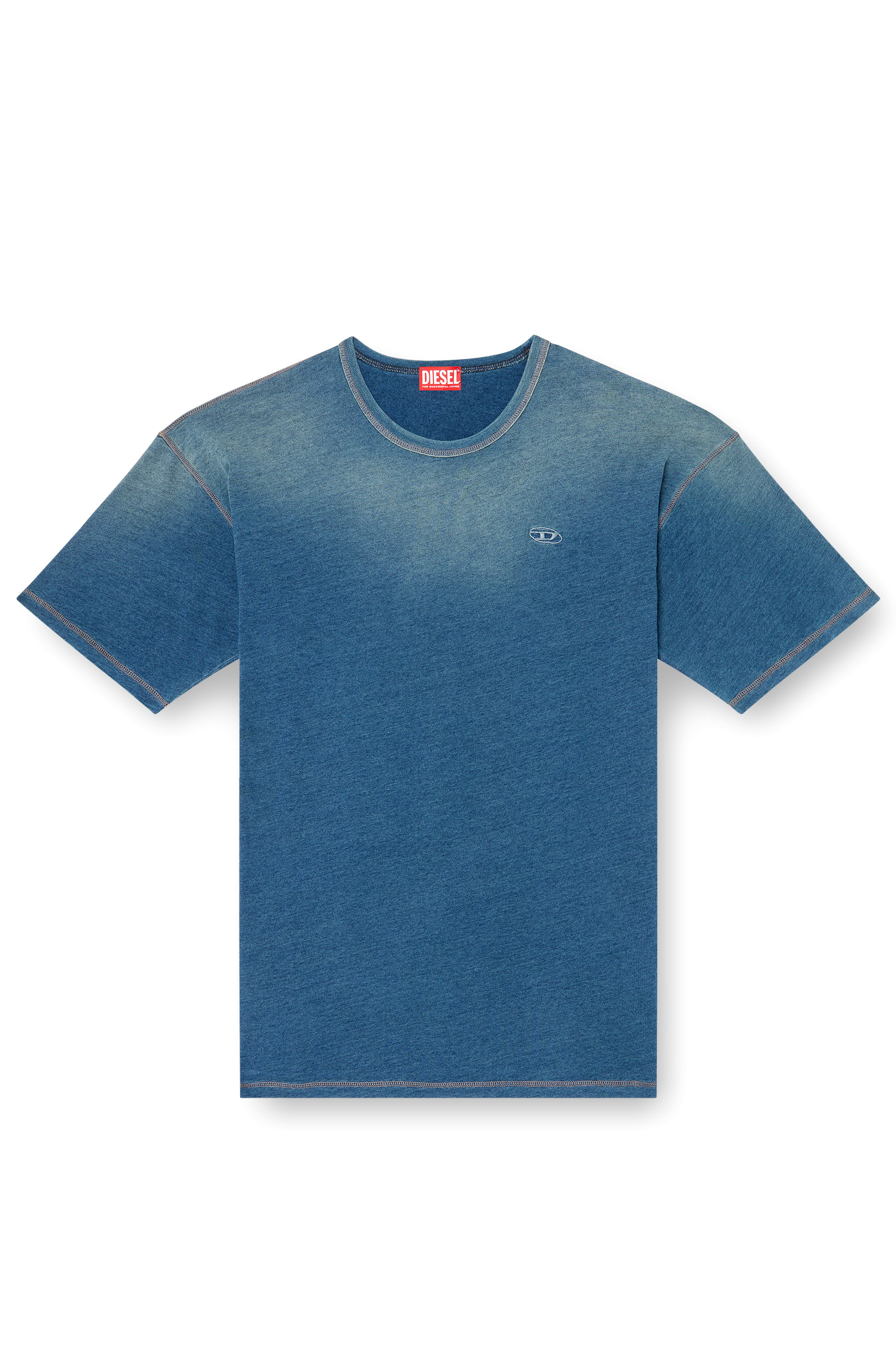 Diesel - T-BOXT-R11, Male's T-shirt with sprayed treatment in Blue - 4