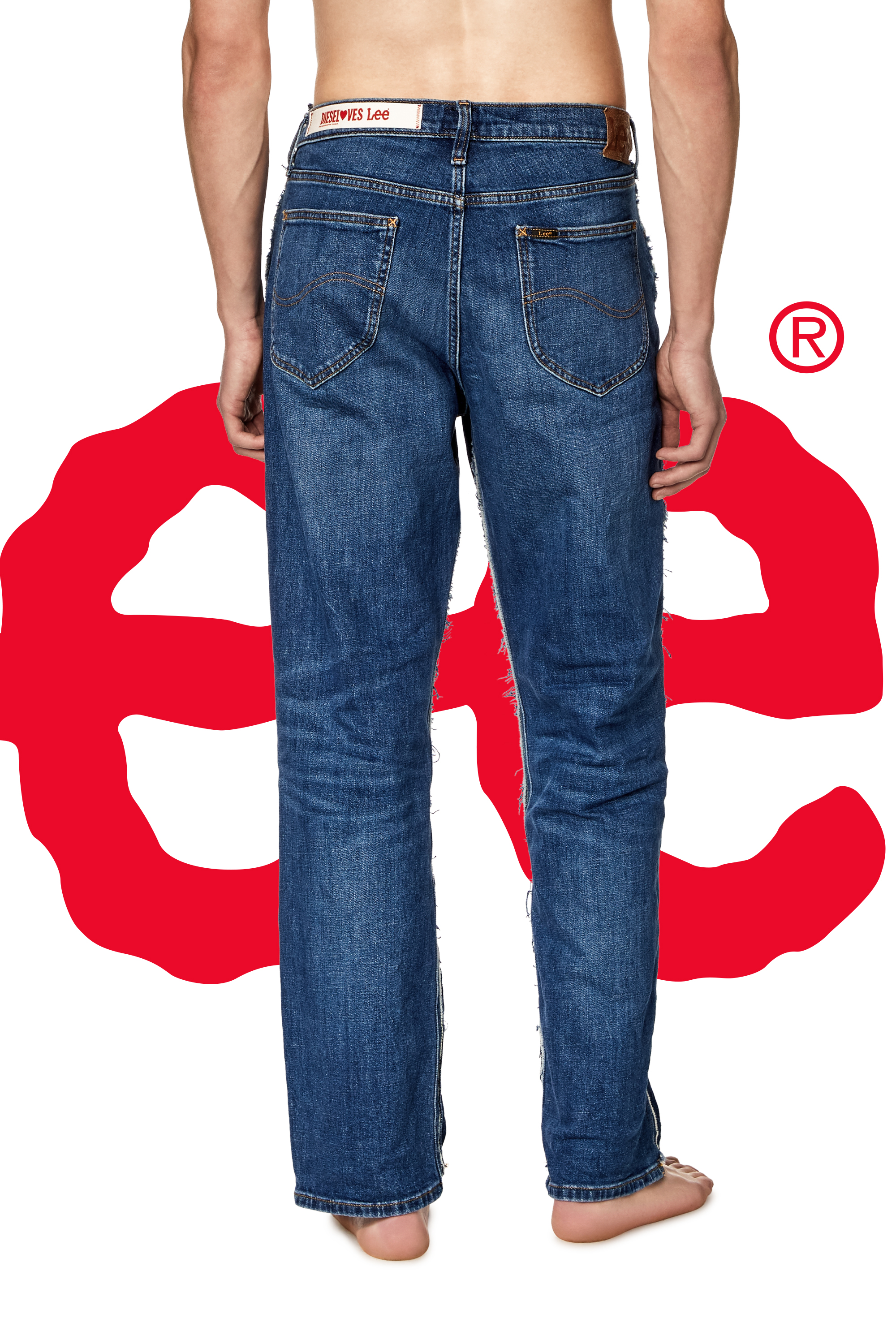 Diesel - Straight Jeans Dieseloves 03 09K47, Bleu moyen - Image 6