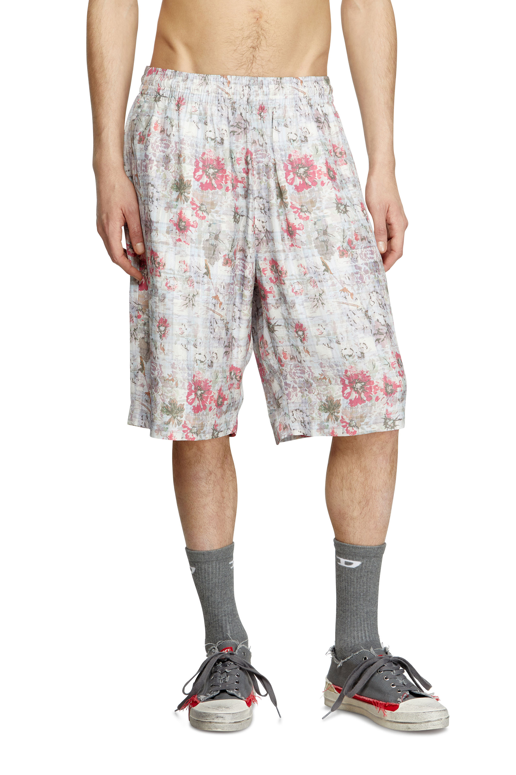 Diesel - P-LEYS, Male's Acetate shorts with floral print in null - 1