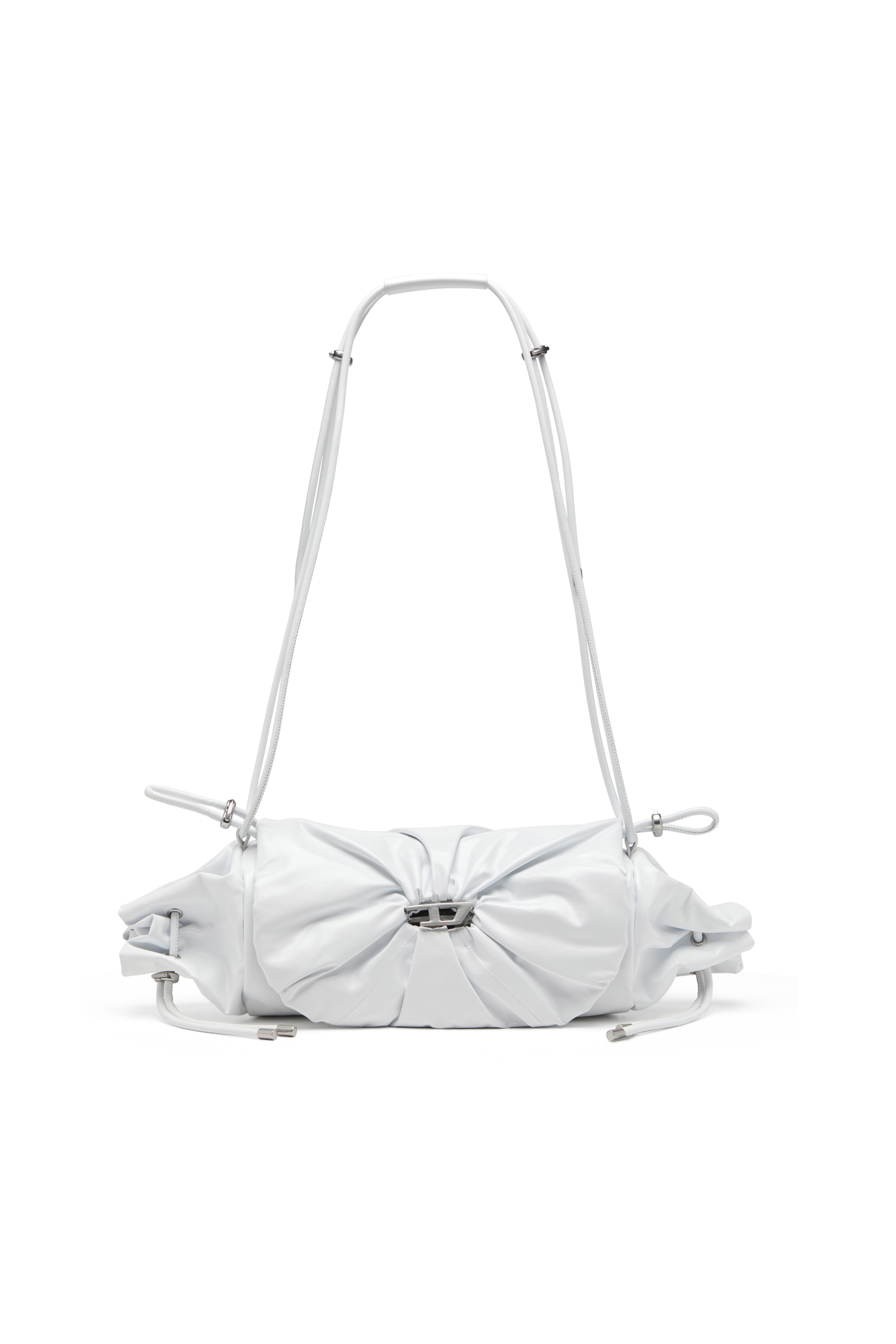 Diesel - SCRUNCH-D SHOULDER M, Female's Scrunch-D M-Shoulder bag in shiny leather in White - 1