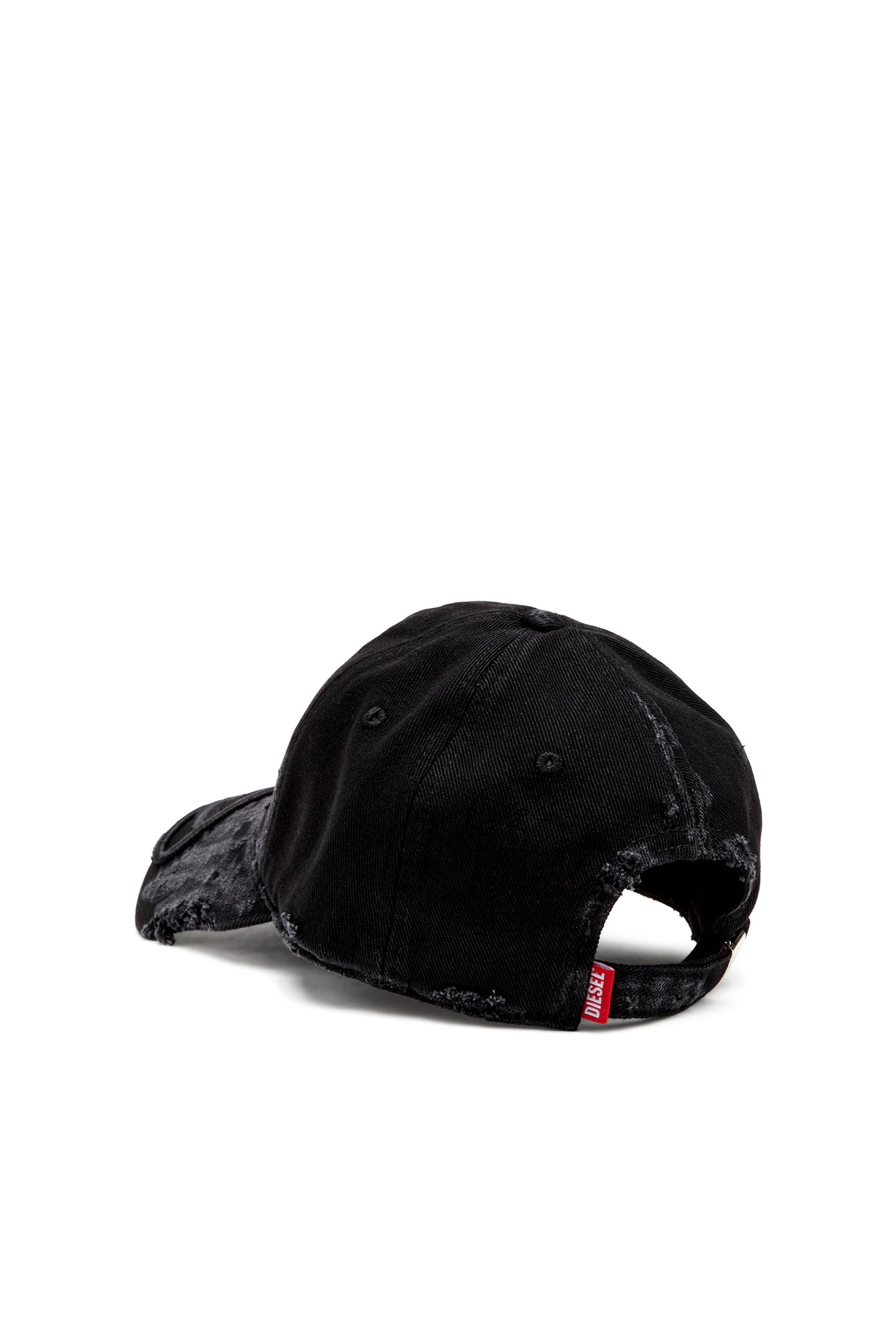 Diesel - C-ODY, Distressed denim baseball cap Homme in Noir - 2