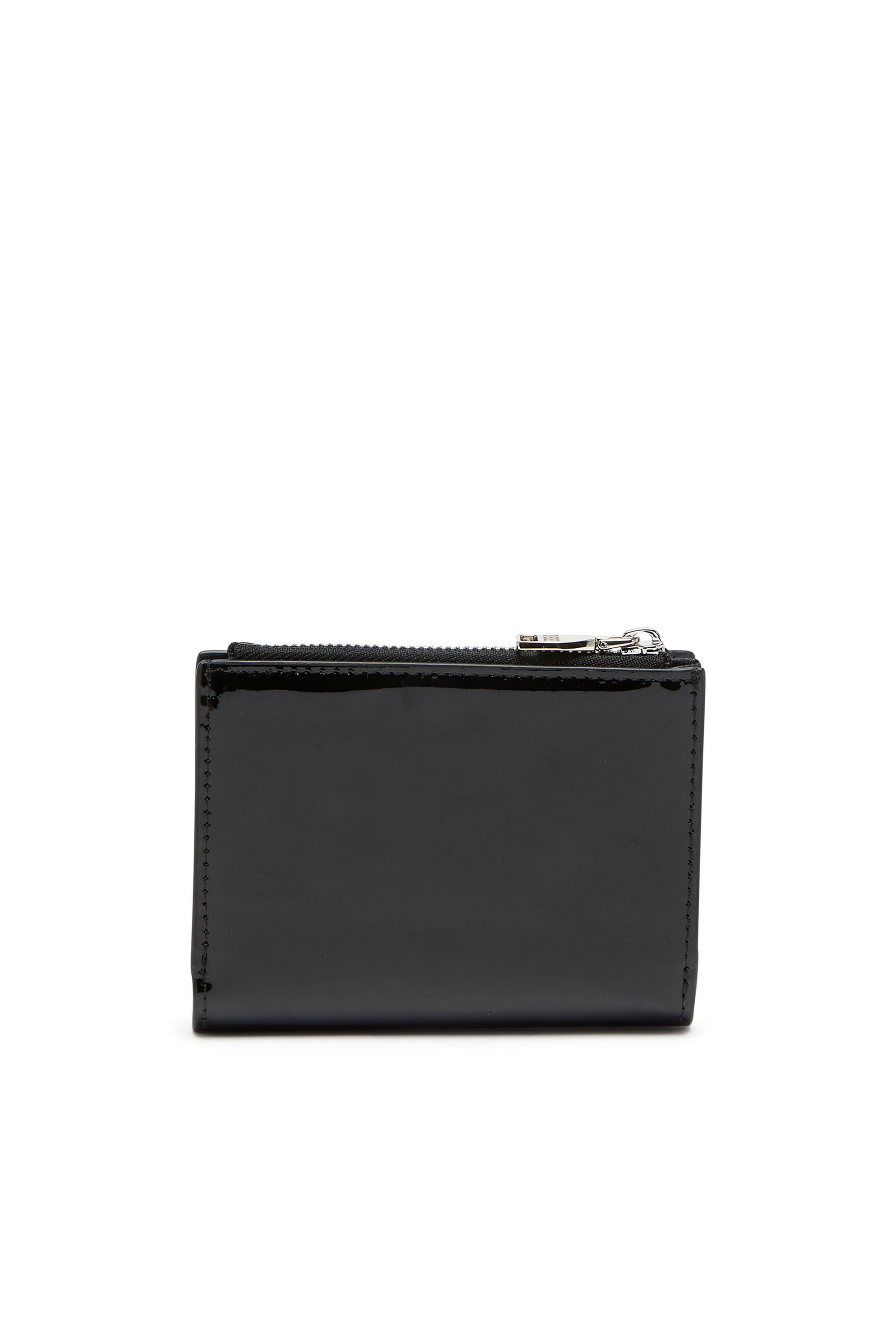 Diesel - PLAY BI-FOLD ZIP II, Female Small wallet in glossy leather in Black - Image 2
