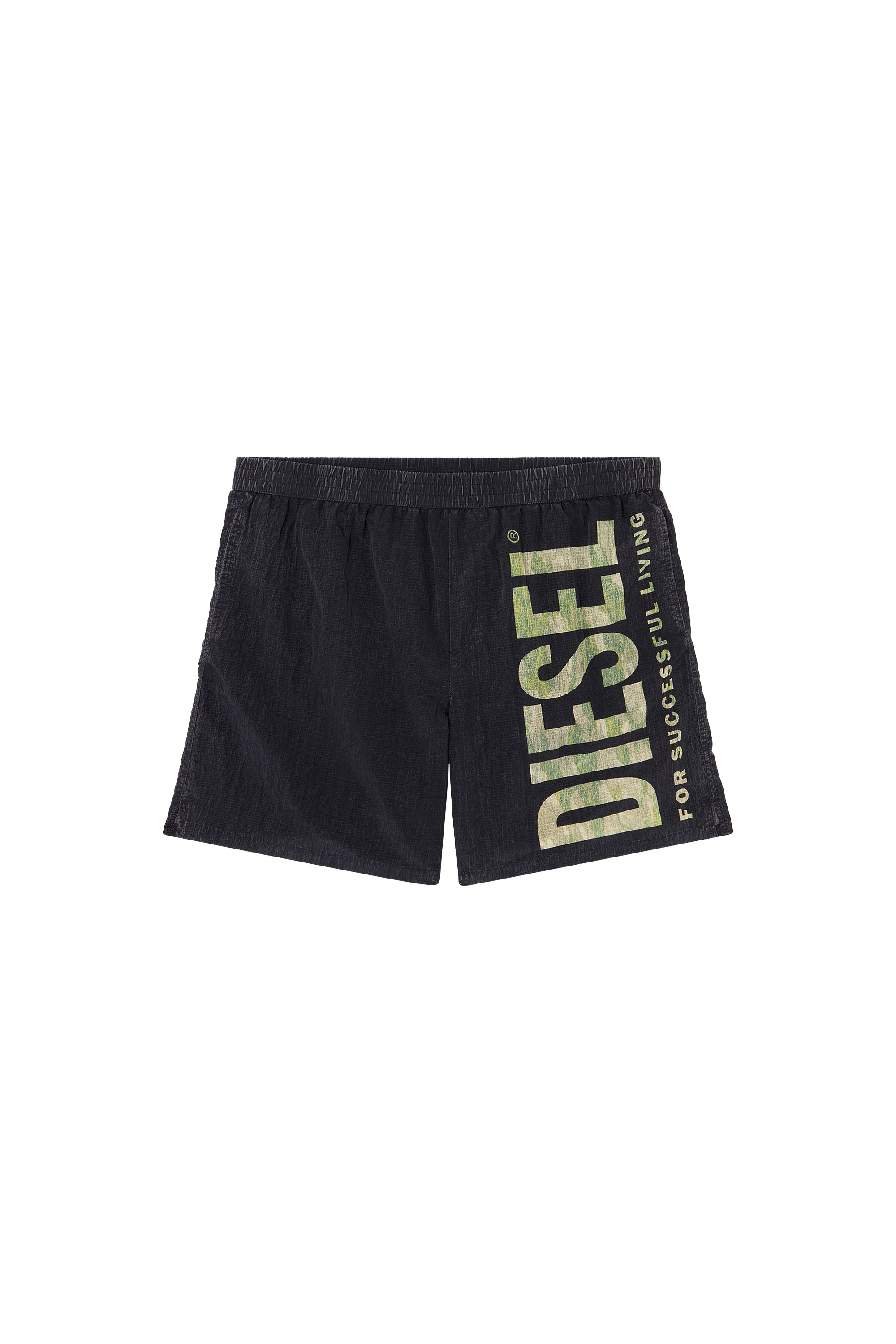 Diesel - POWEL-47.5-UTLT, Male's Board shorts in camo ripstop in Black/Green - 4