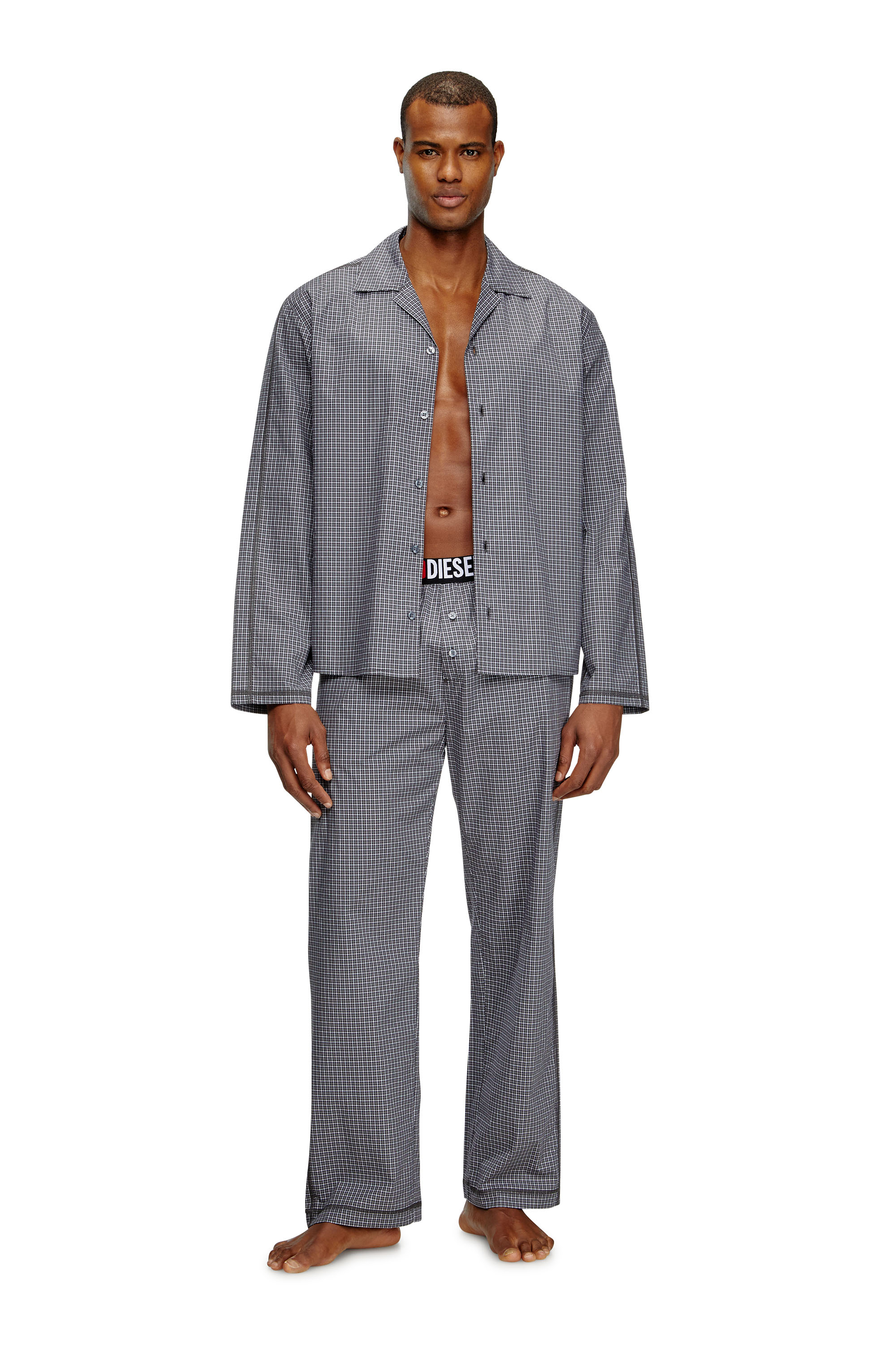 Diesel - SET-PAUL-D-CORE, Male's Pyjamas in check cotton in Grey - 1