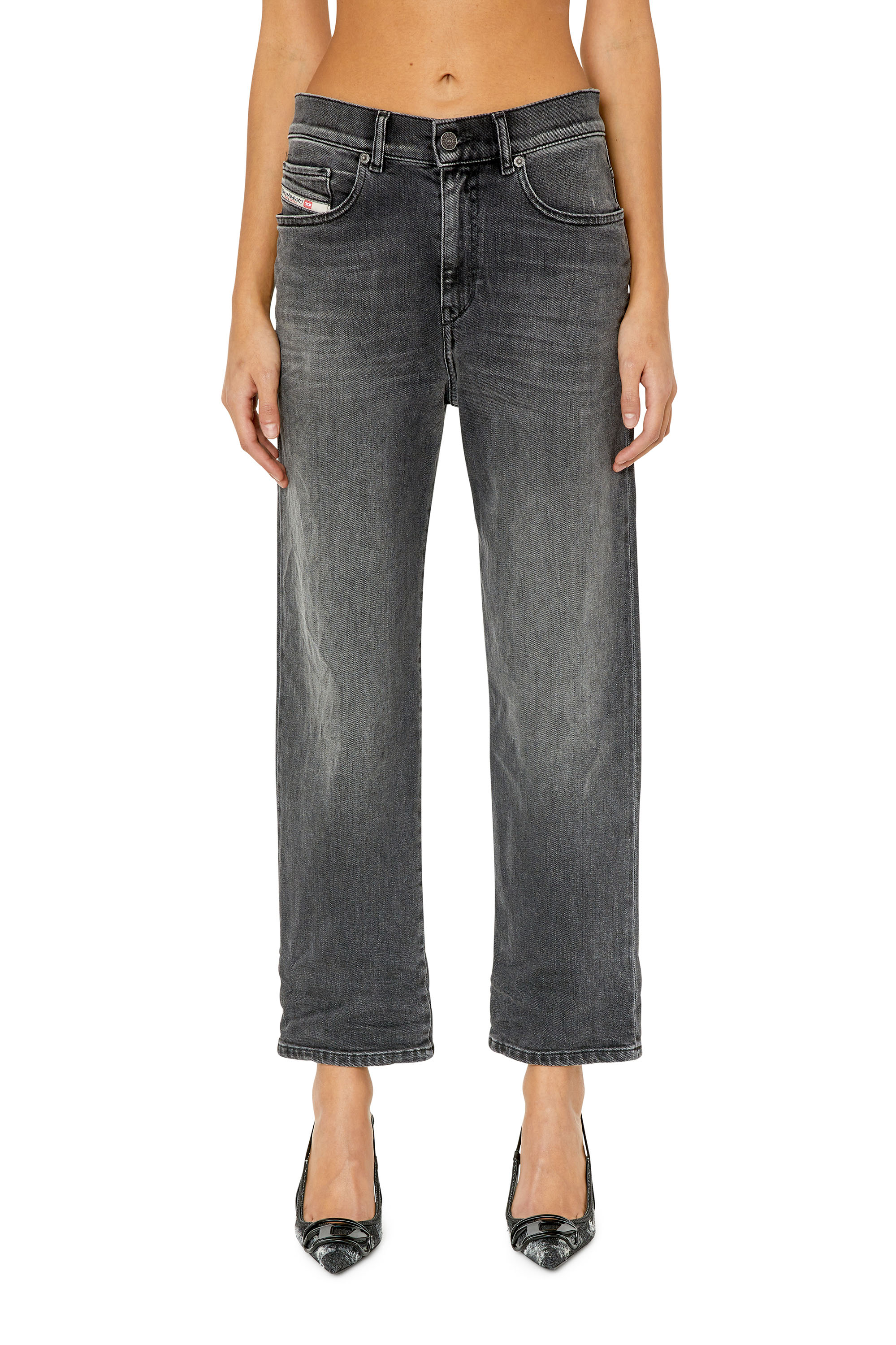 Diesel - 2016 D-Air 09E94 Boyfriend Jeans, Noir/Gris foncé - Image 1
