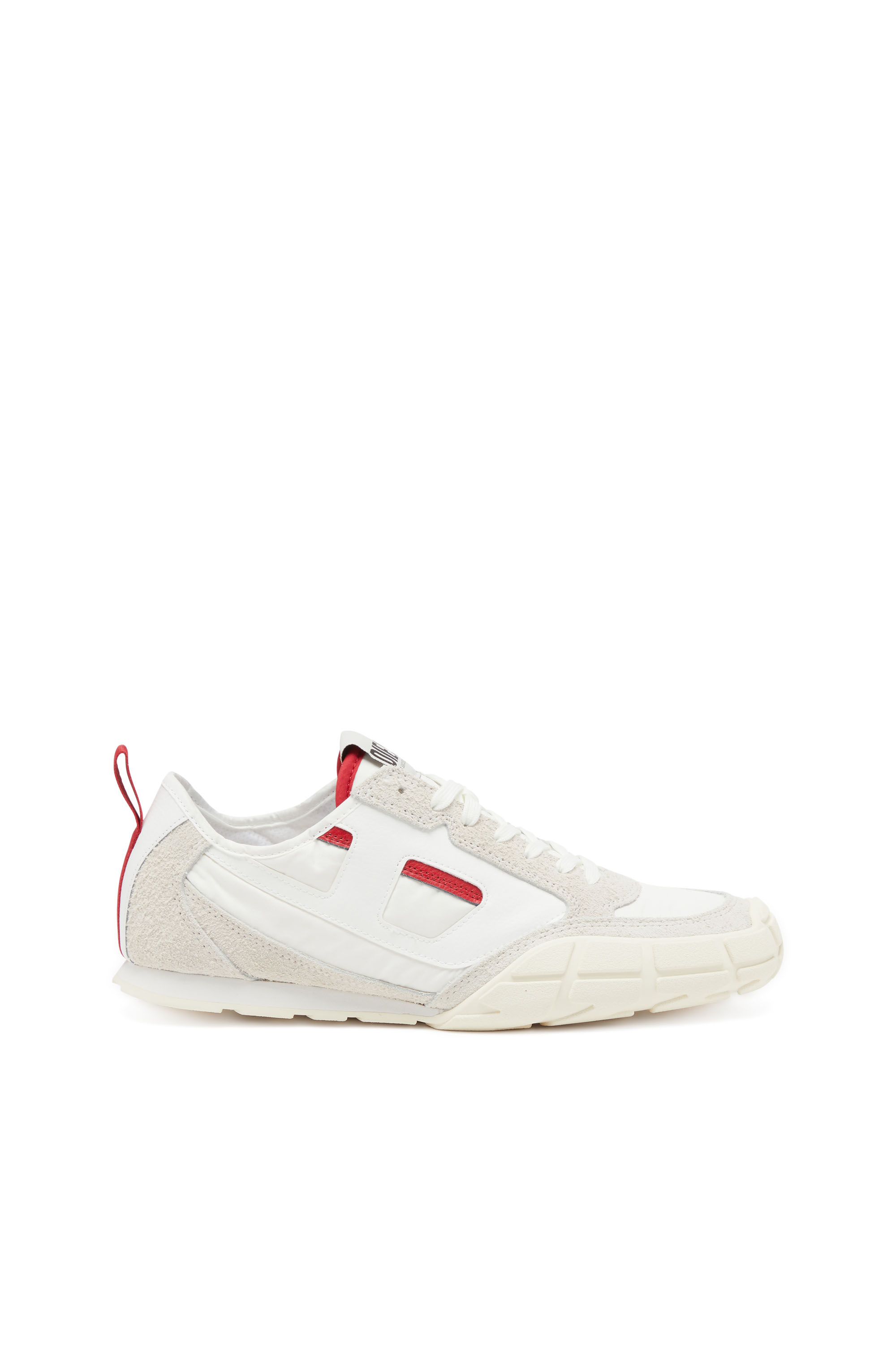 Diesel - S-PAGODHA LOW, Male's Sneakers in leather, suede and ripstop in White/Red - 1