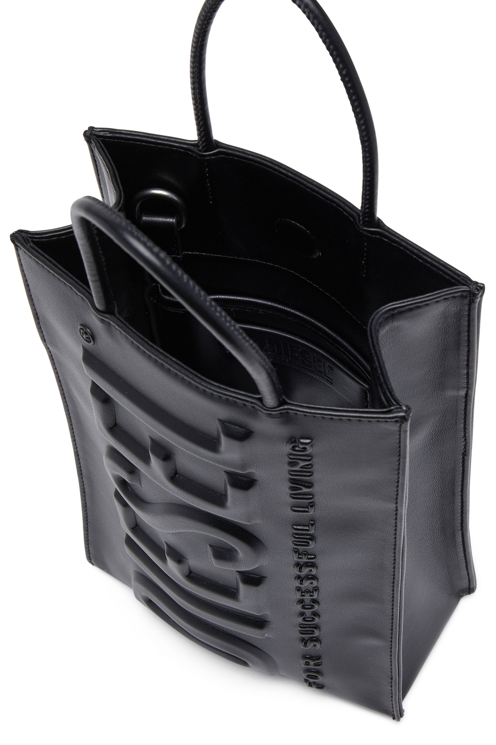 Diesel - DSL 3D SHOPPER M X, Dsl 3D M-Sac tote en PU avec logo embossé Homme in Noir - 4