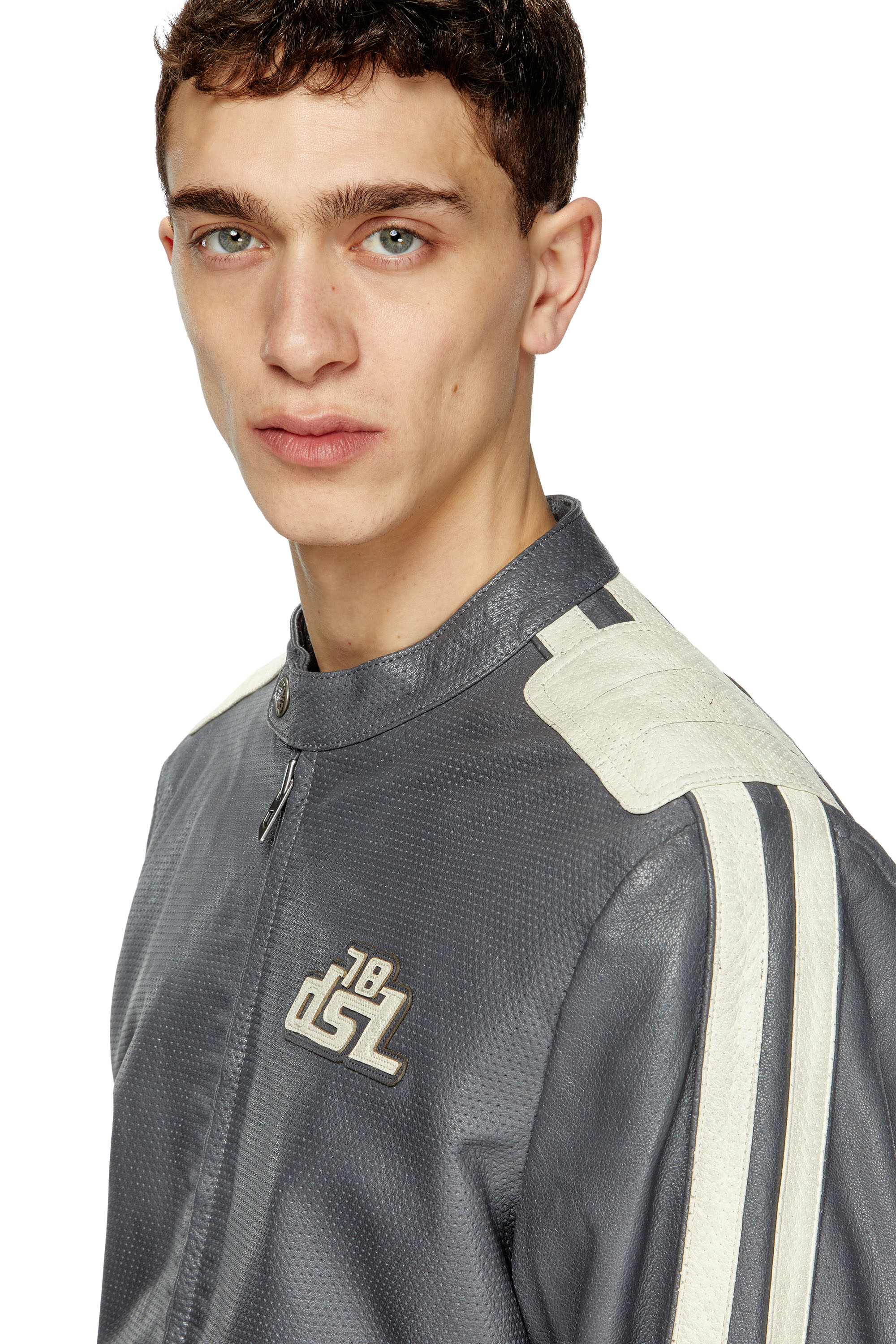 Diesel - L-POP, Veste de motard en cuir perforé Mixte in ToBeDefined - 4