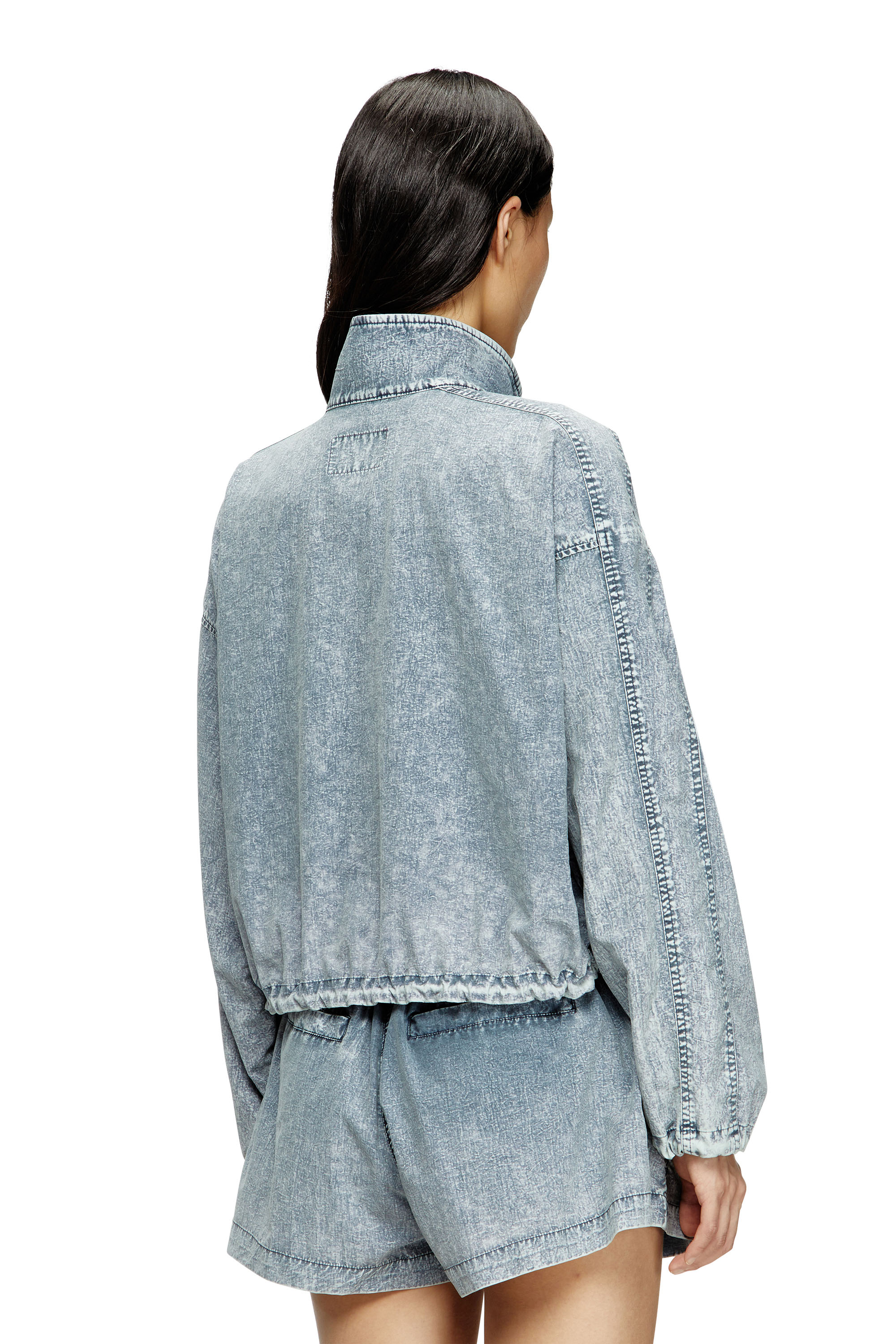 Diesel - G-LEAM-R1, Female's Cropped jacket in recycled nylon taslan in Light Blue - 3