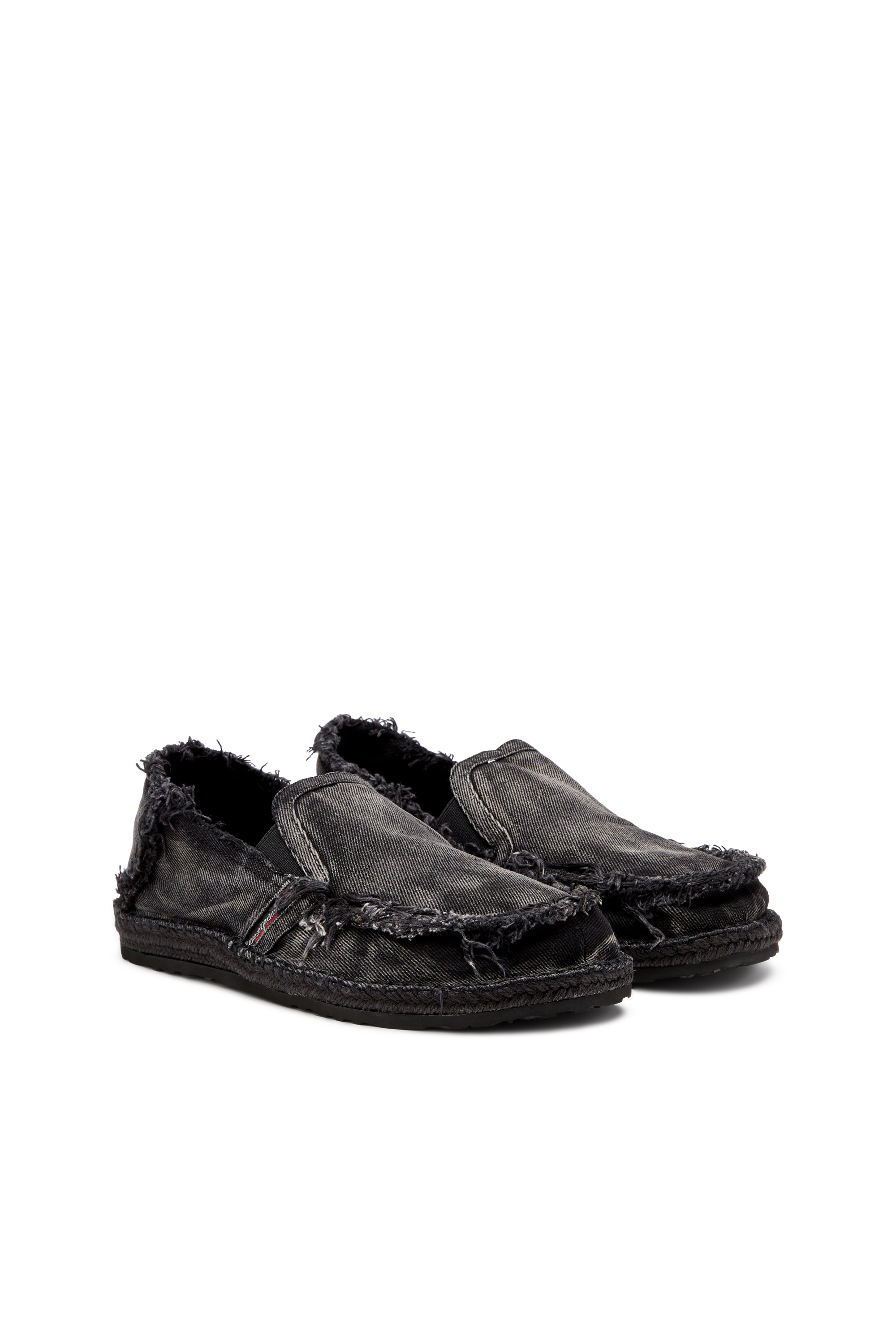 Diesel - D-LUKAS ESP, Male's Espadrille loafers in distressed denim in Black - 2