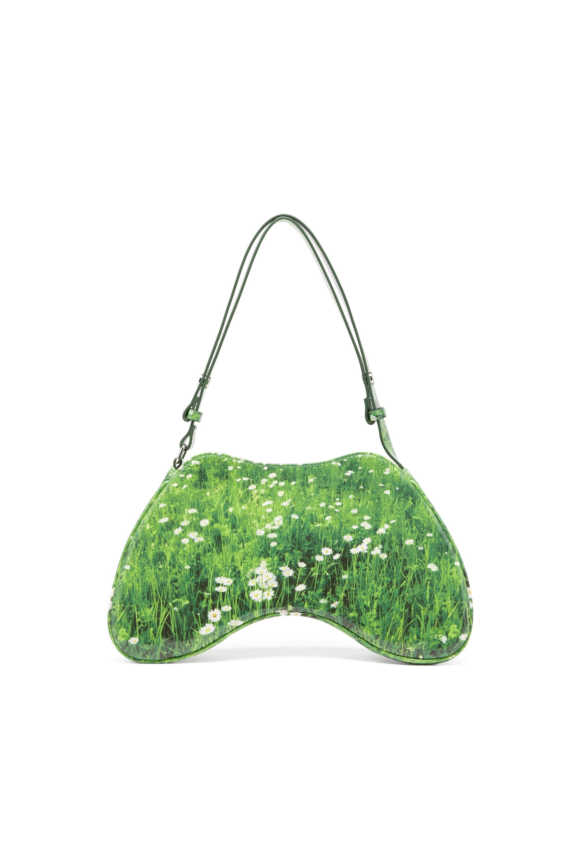 Diesel - PLAY SHOULDER, Female's Play-Glossy shoulder bag with print in Green - 2