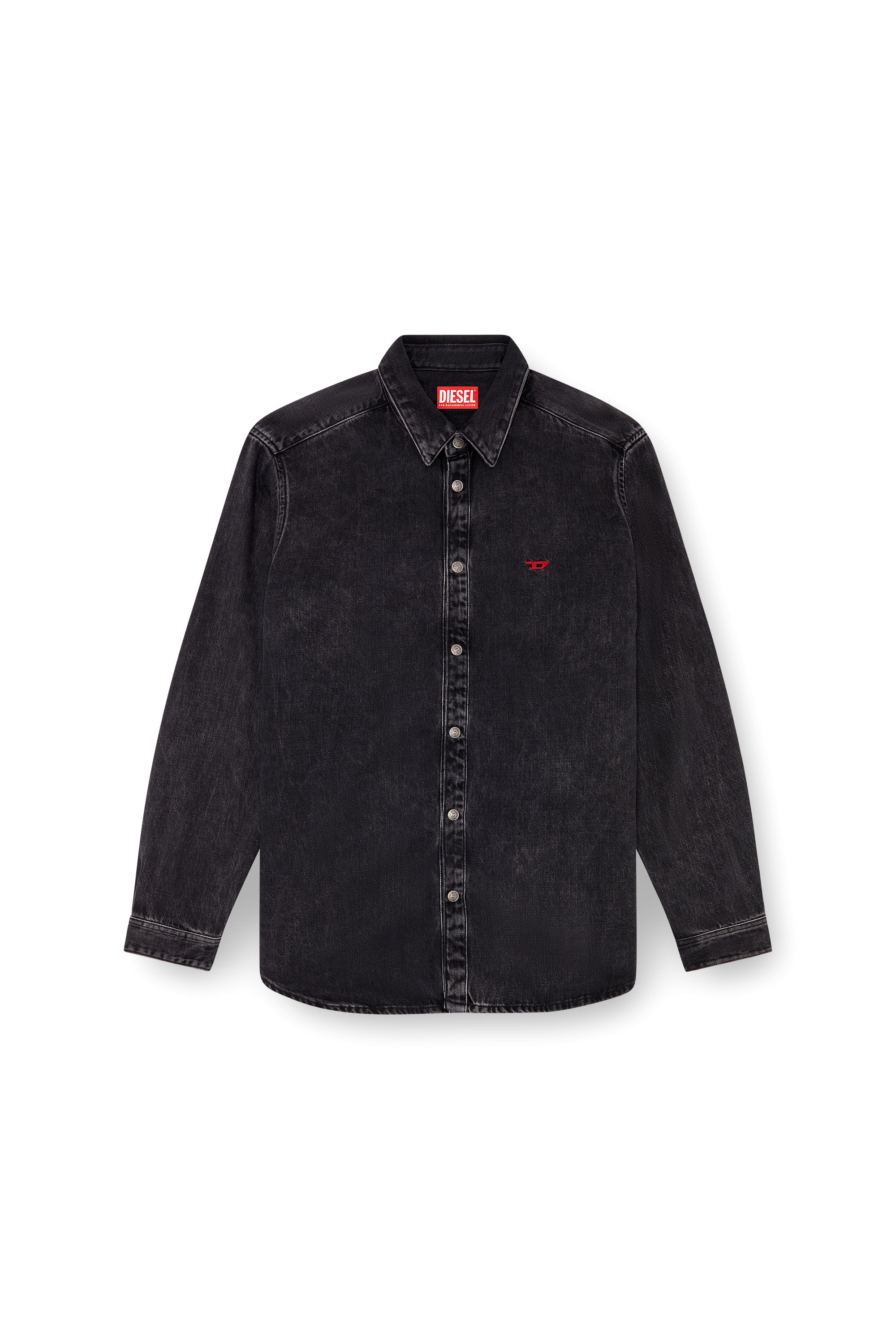 Diesel - D-SIMPLY, Male Shirt in Tencel denim in Black - Image 5