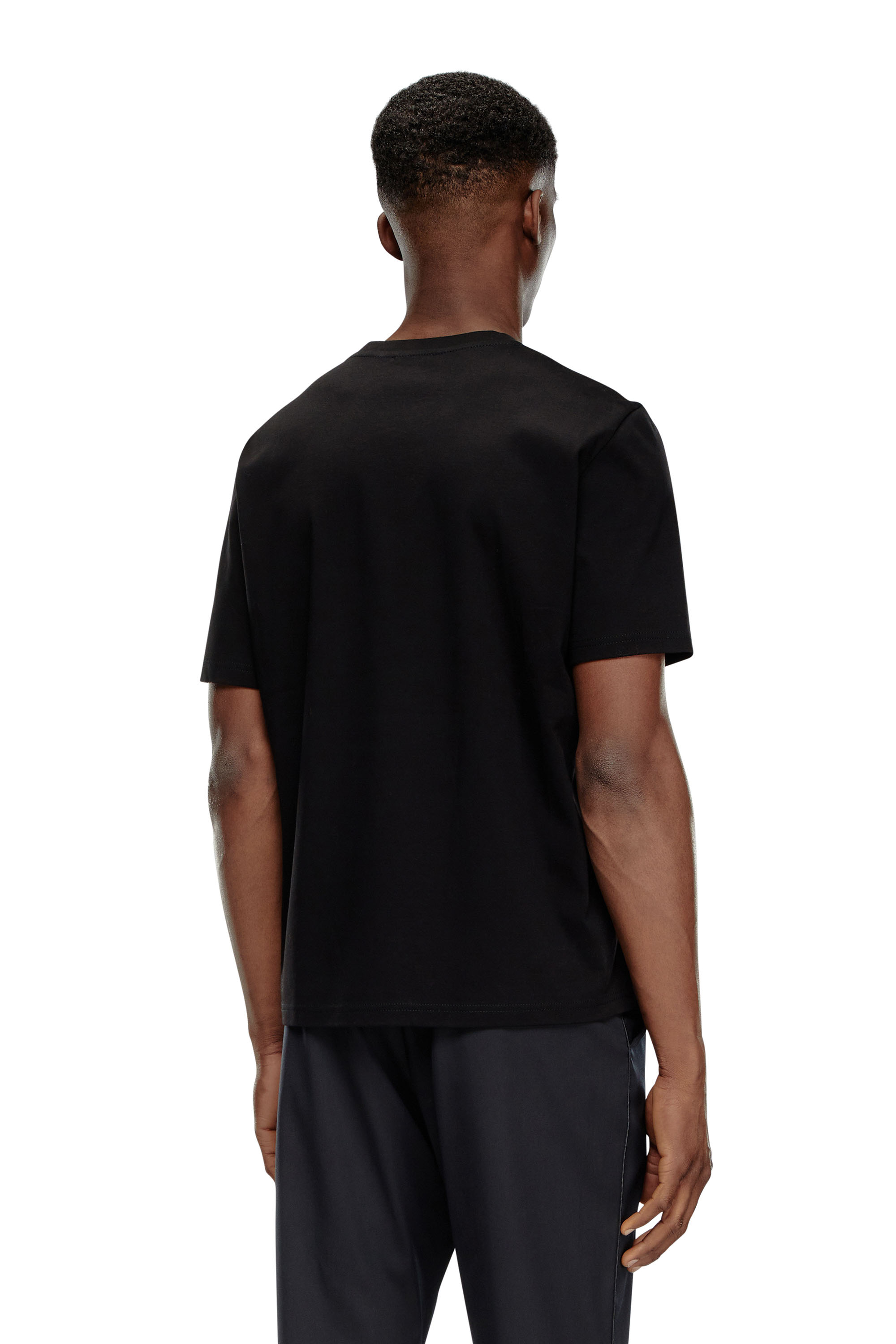 Diesel - T-MADJUST-K1, T-shirt en interlock avec imprimé Diesel ton sur ton Homme in Noir - 3