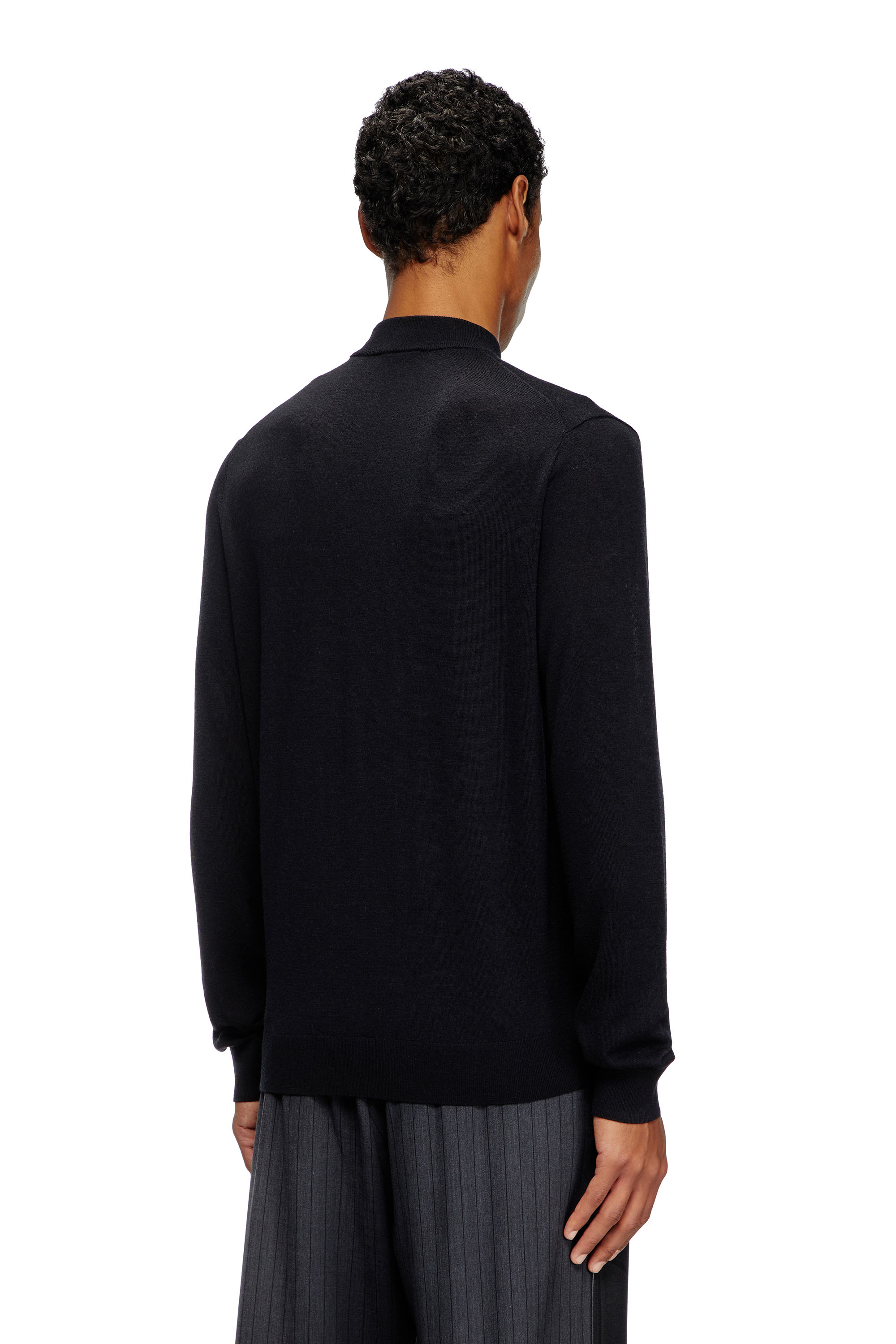 Diesel - K-GIL, Male's Wool turtleneck jumper in Black - 3