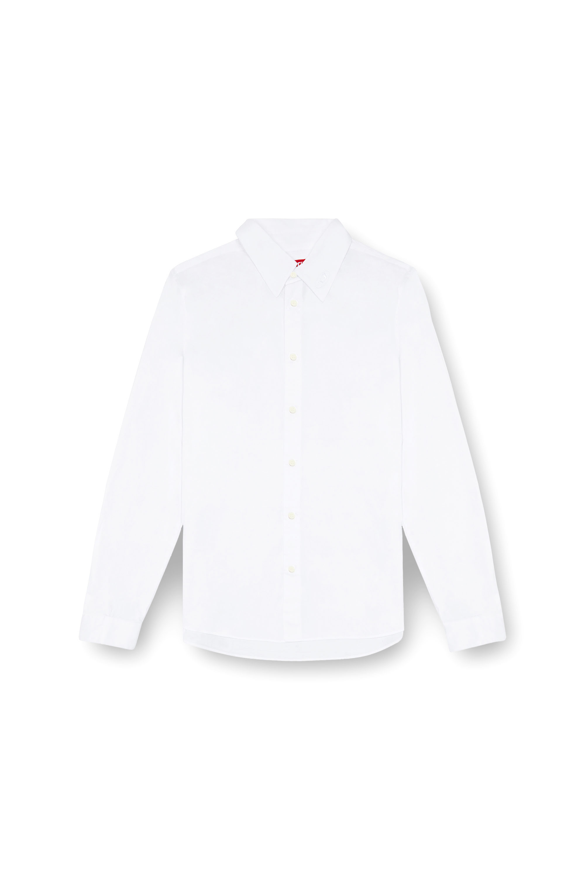 Diesel - S-FITTY-A, Male's Formal shirt with logo-embroidered collar in White - 4