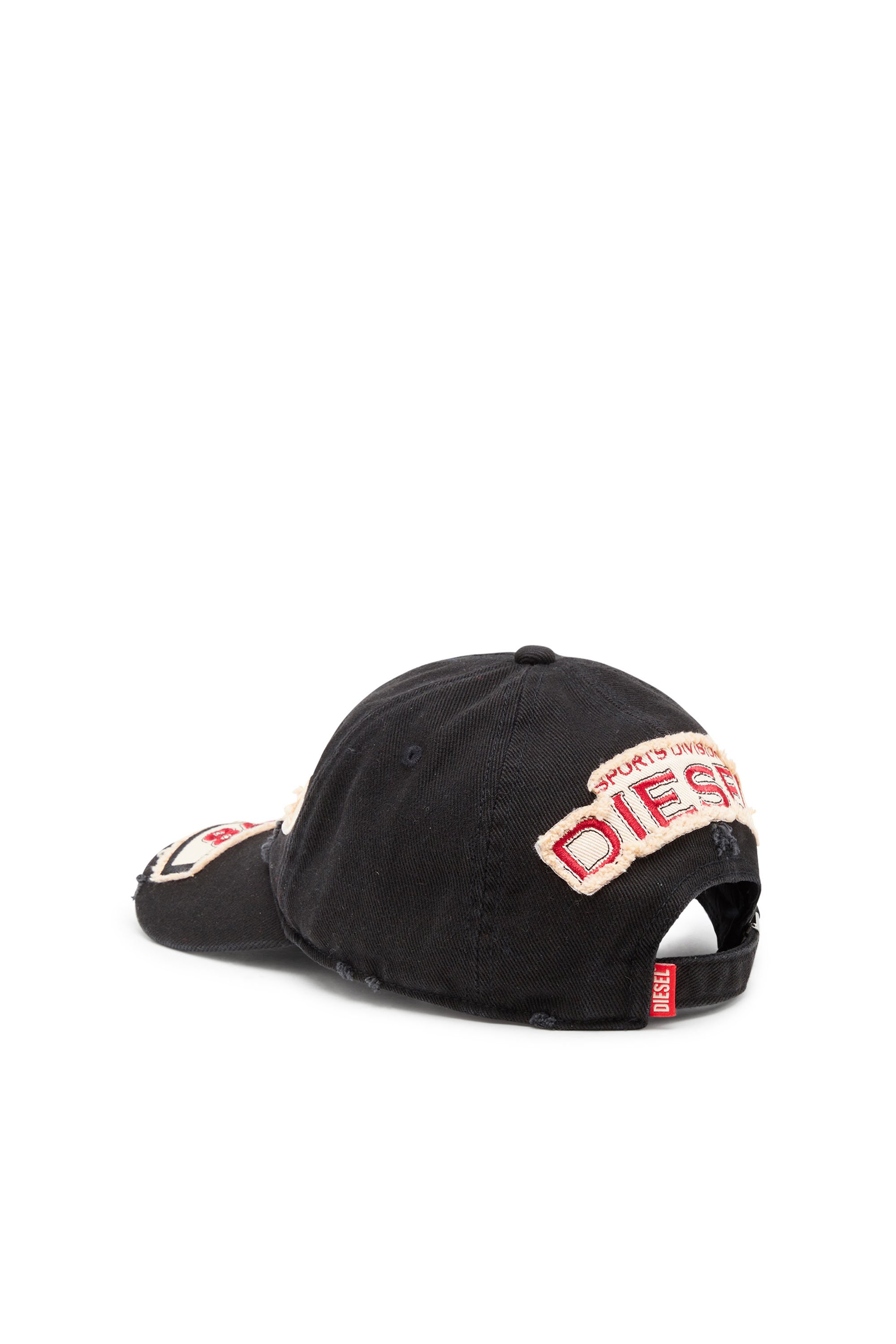 Diesel - C-BRAFF, Male Baseball cap with embroidered patches in Black - Image 2