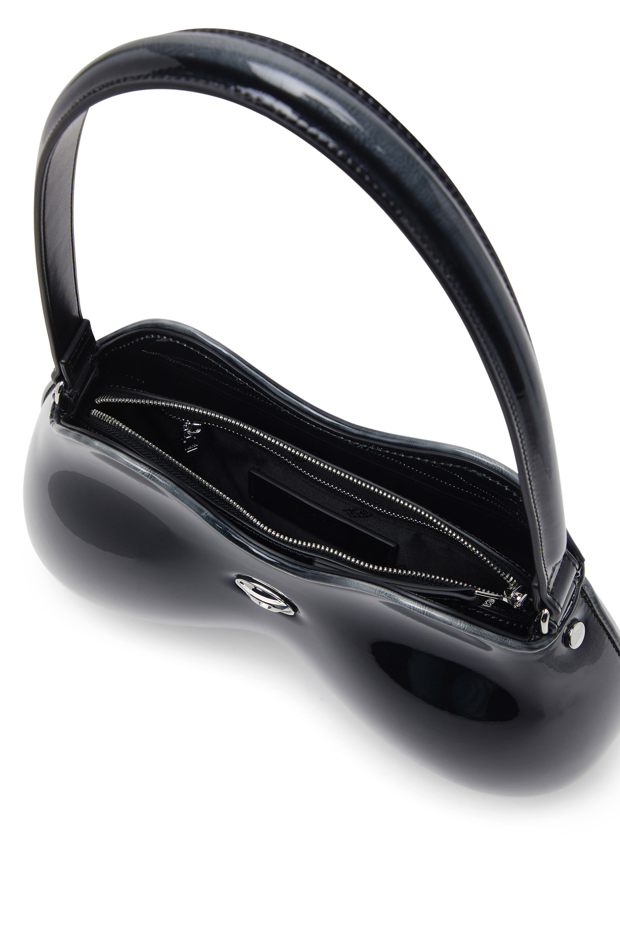 Diesel - DOUBLE-D SHOULDER, Female's Double-D-Rigid shoulder bag in dégradé glossy PU in Black - 4