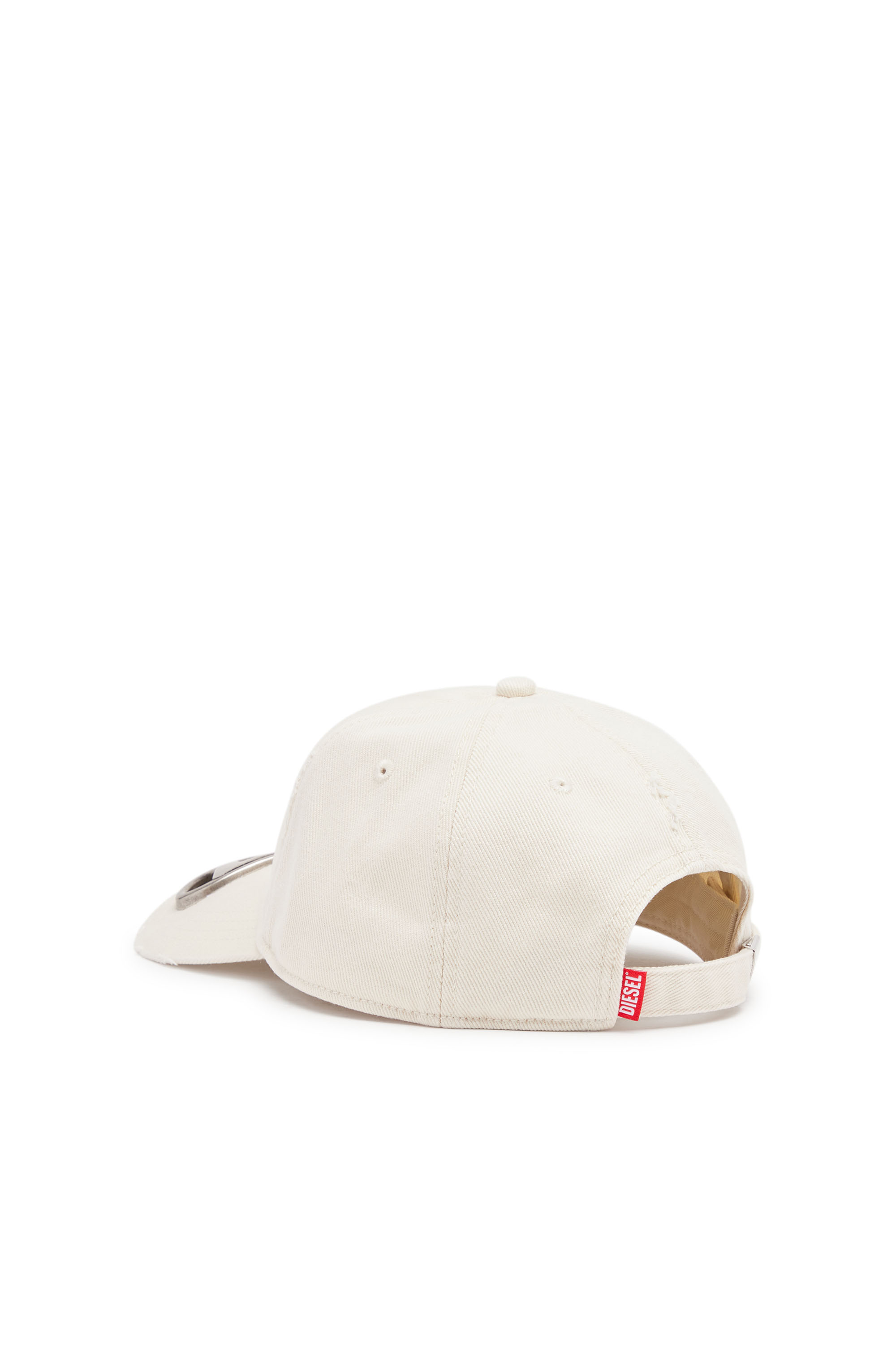 Diesel - C-BEAST-A1, Casquette baseball avec plaque Oval D en métal Homme in Blanc - 2