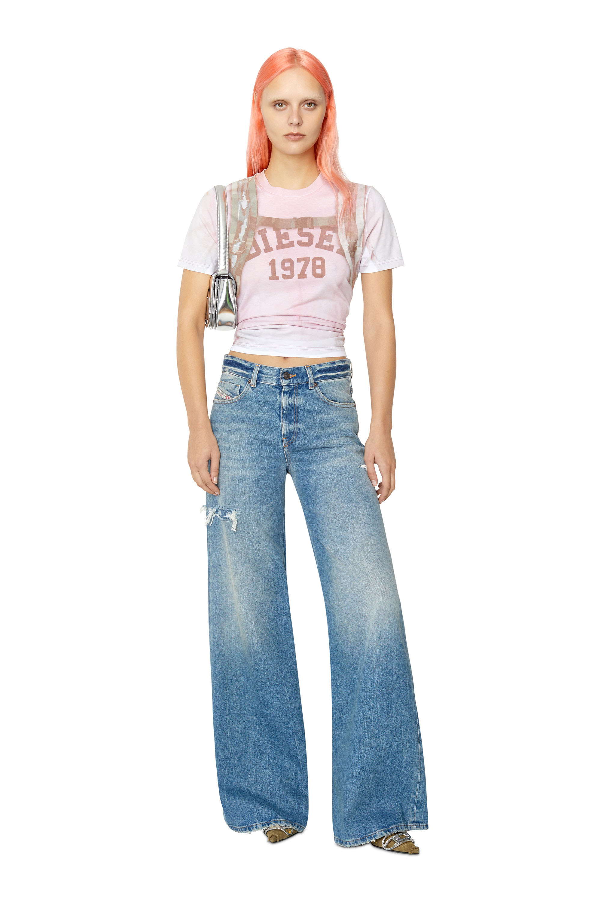 Diesel - 1978 D-AKEMI 09D97 Bootcut and Flare Jeans, Bleu Clair - Image 2