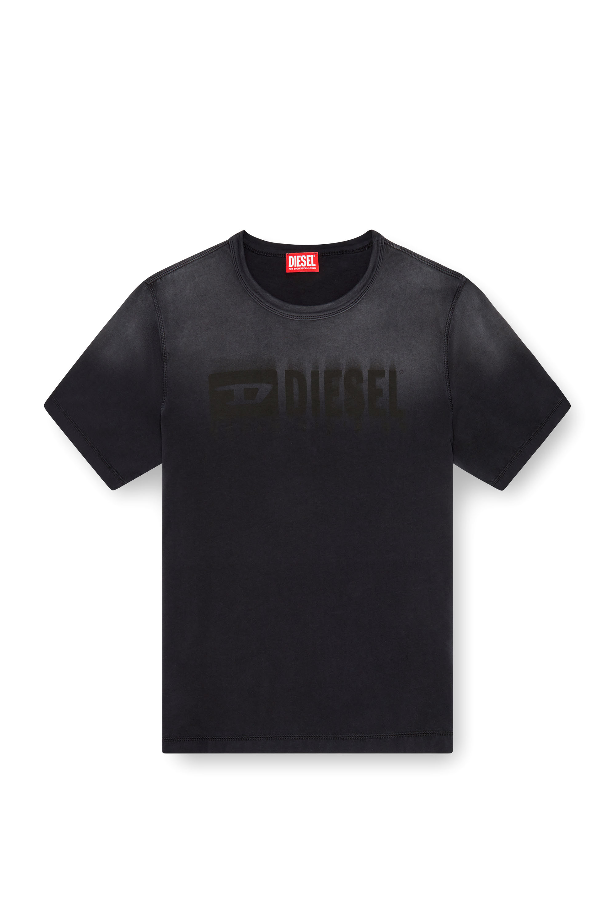 Diesel - T-ADJUST-K4, Male's T-shirt with sun-faded treatment in Black - 4