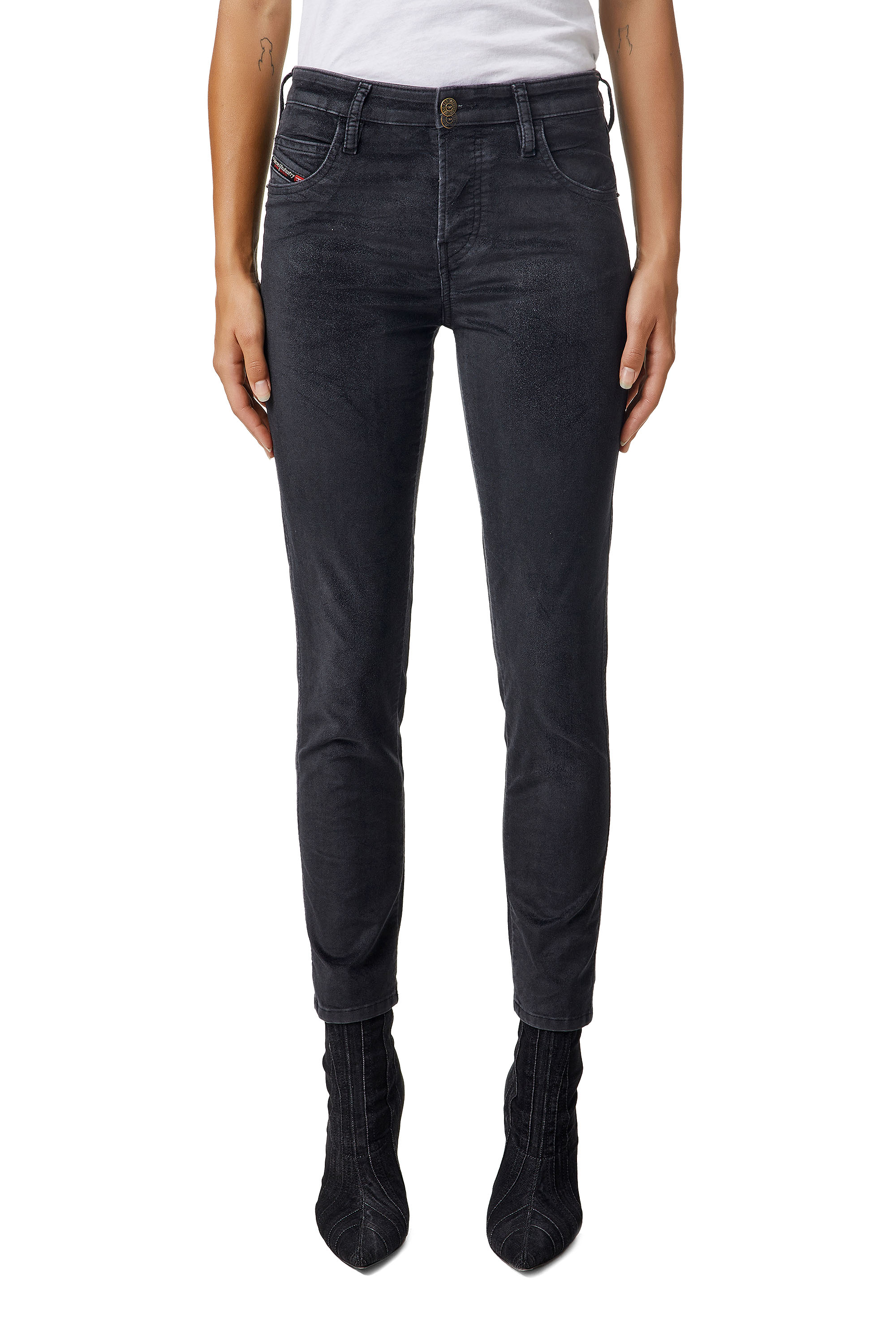 Diesel - 2015 BABHILA 069XI Skinny Jeans, Black/Dark Grey - Image 1