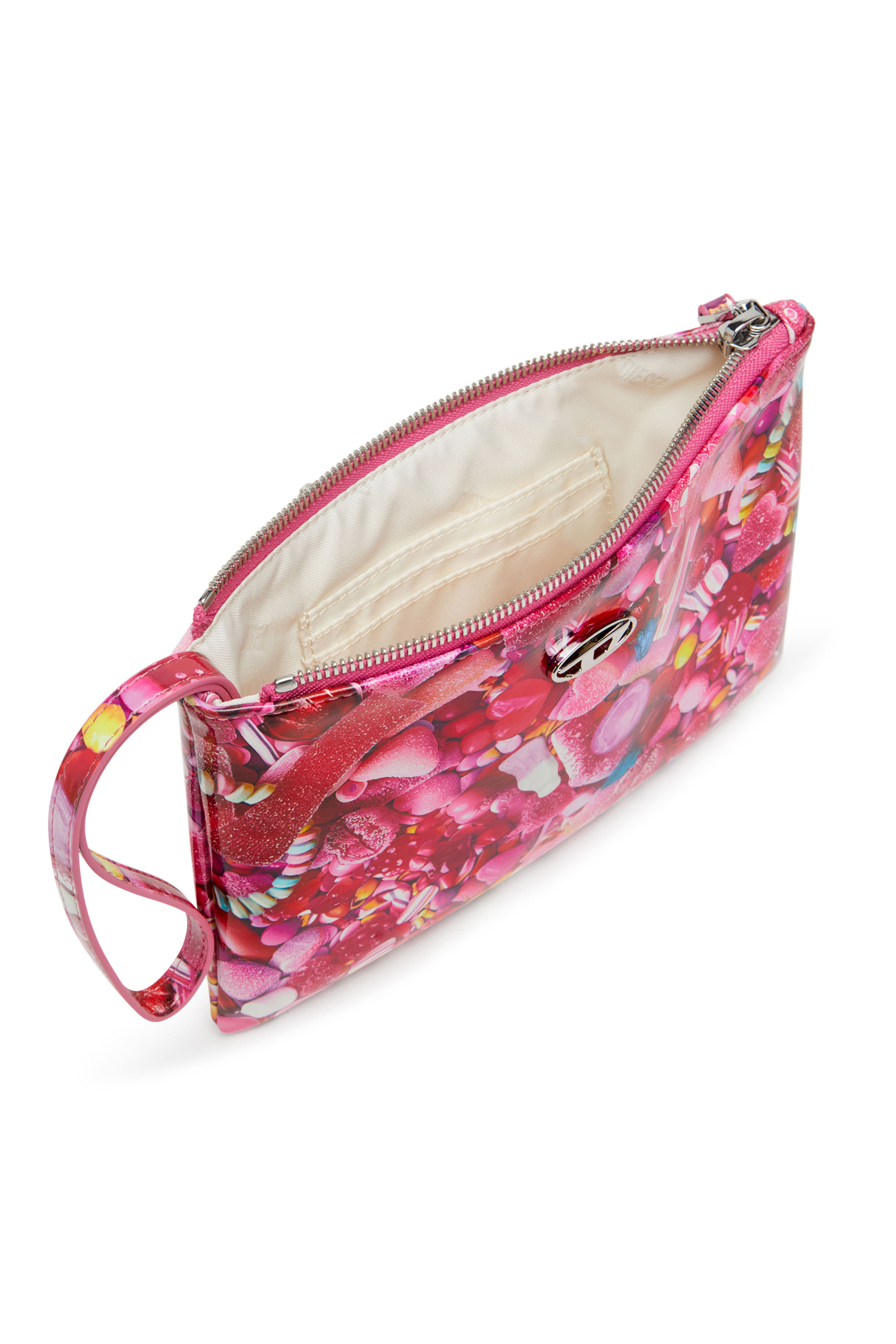 Diesel - PLAY POUCH II, Female's Pouch in printed glossy PU in Pink - 3