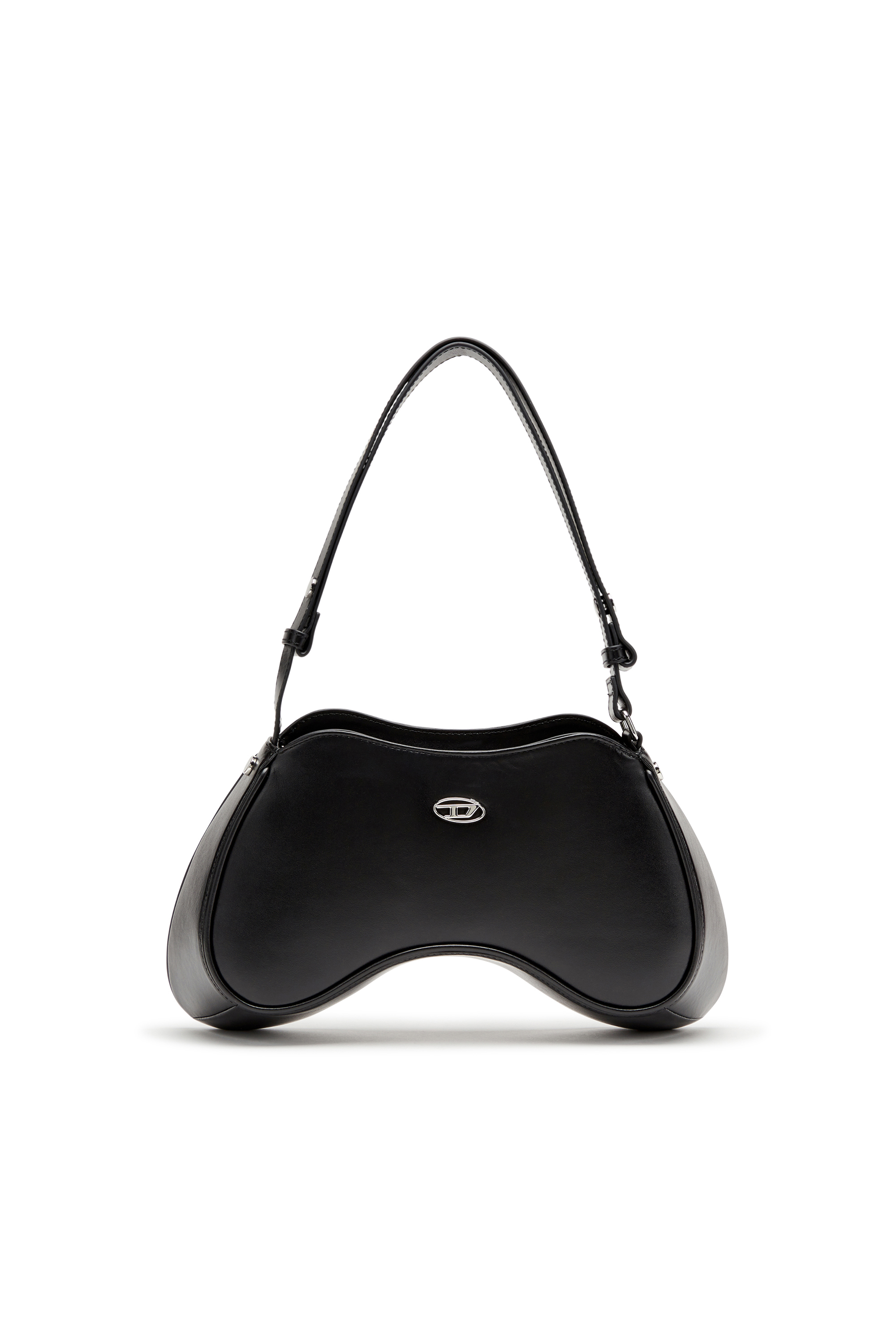 Diesel - PLAY SHOULDER, Female's Play-Semi gloss leather shoulder bag in Black - 1